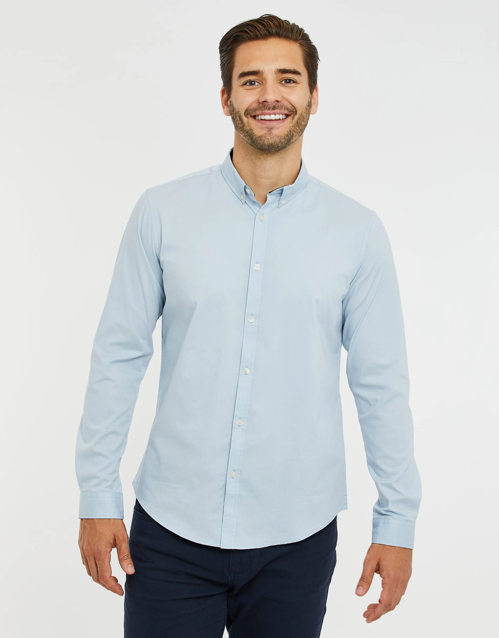 Men's Sky Blue Long Sleeve Shirt sold by Threadbare