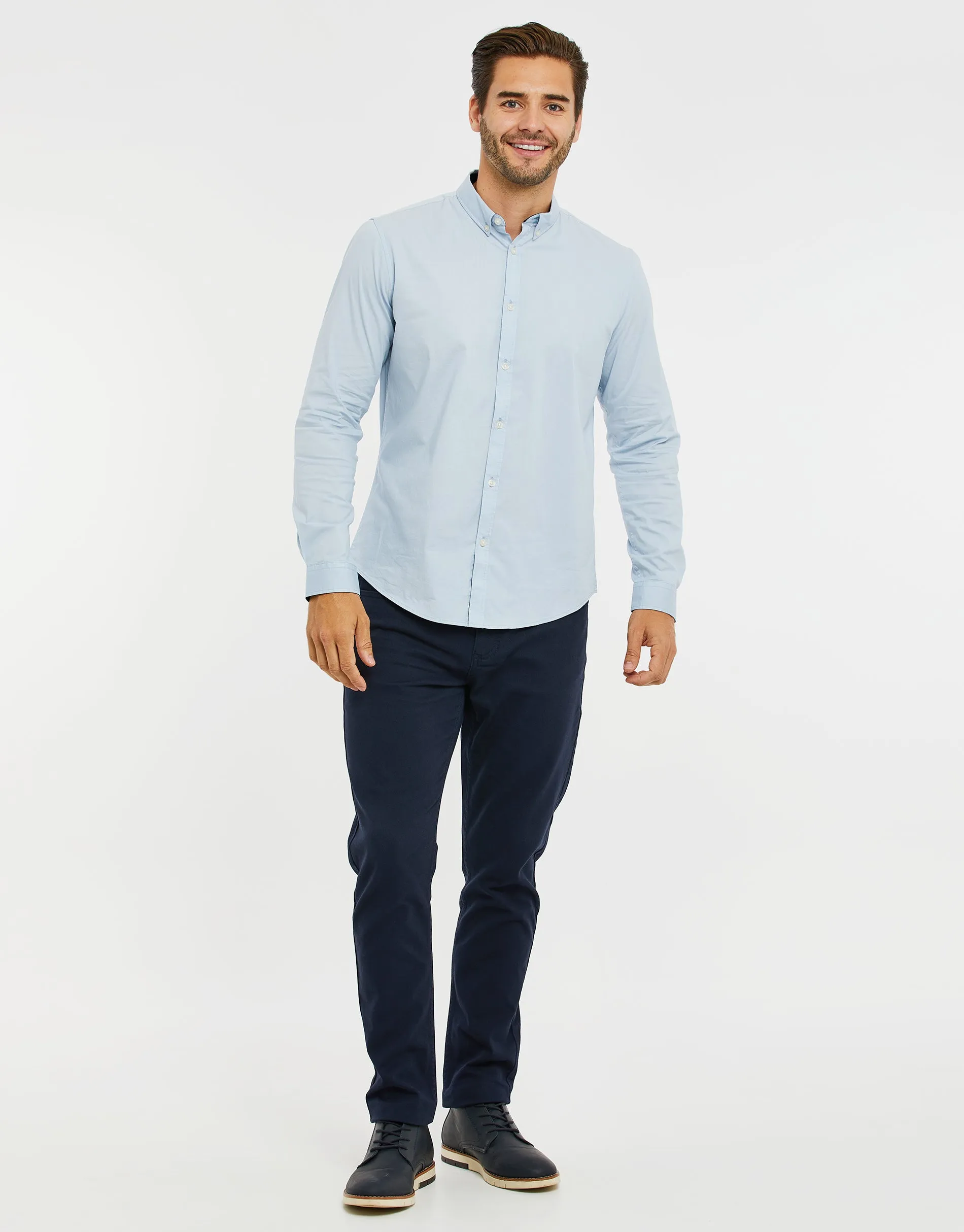 Men's Sky Blue Long Sleeve Shirt sold by Threadbare product image thumbnail 3