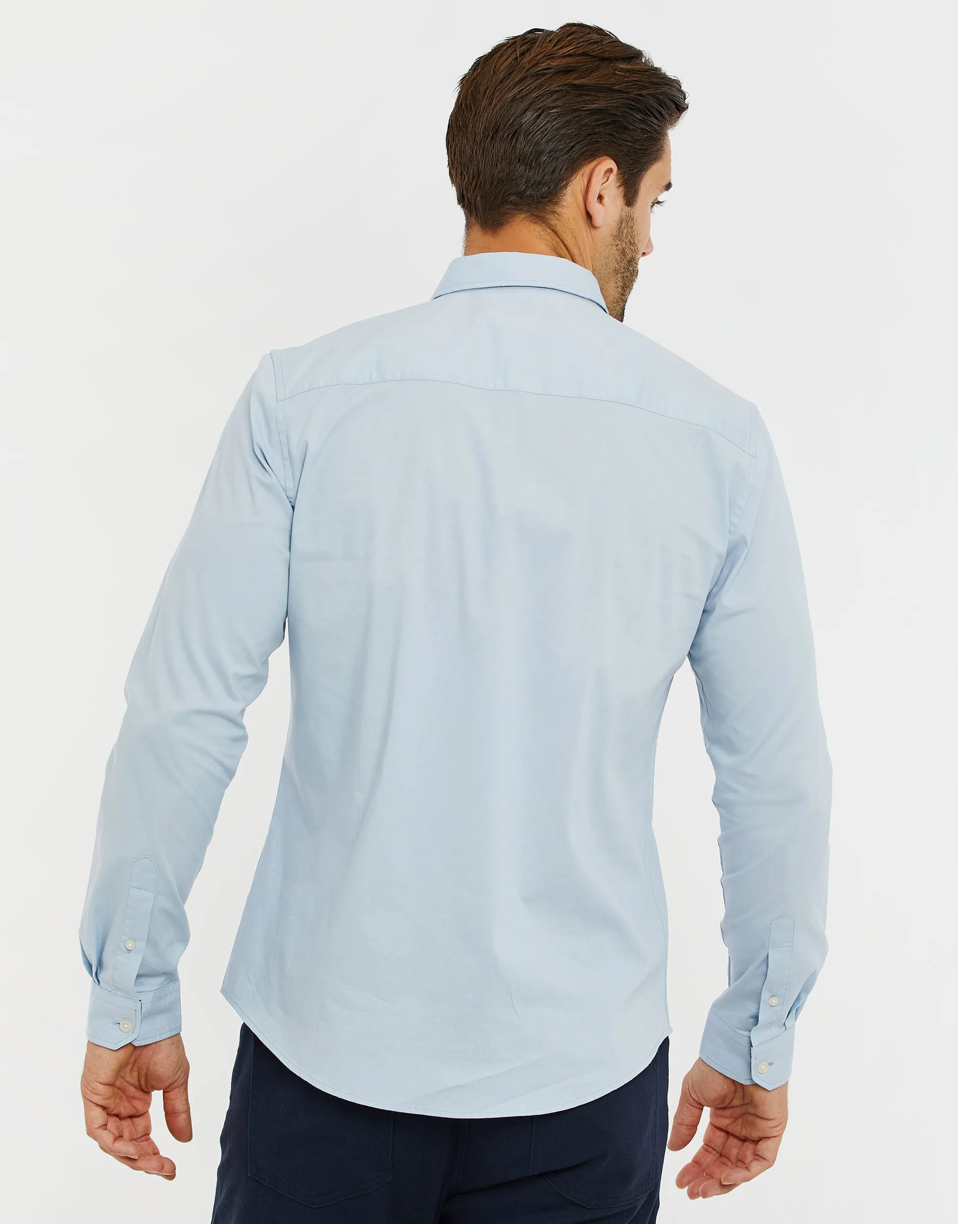 Men's Sky Blue Long Sleeve Shirt sold by Threadbare product image thumbnail 2