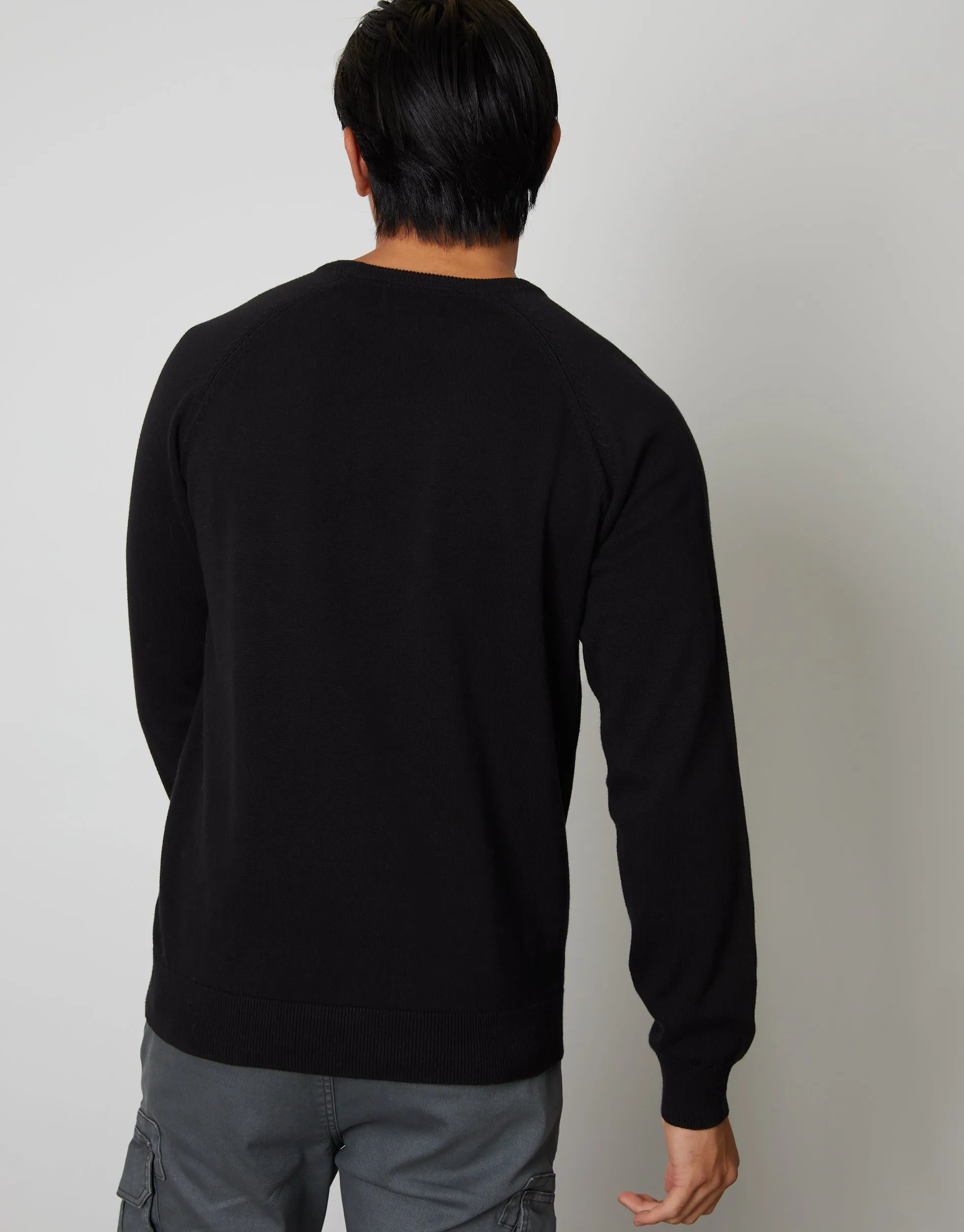 Men's Black Crew Neck Knitted Jumper sold by Threadbare product image thumbnail 2