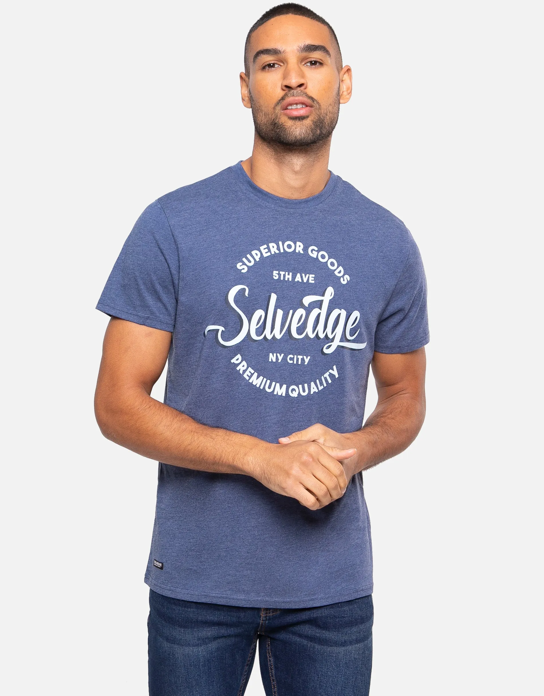 Men's Navy Front Print T-Shirts (3 Pack) sold by Threadbare product image thumbnail 4