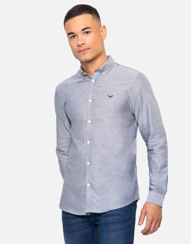 Threadbare Men's Blue Cotton Long Sleeve Slim Fit Shirt sold by Threadbare