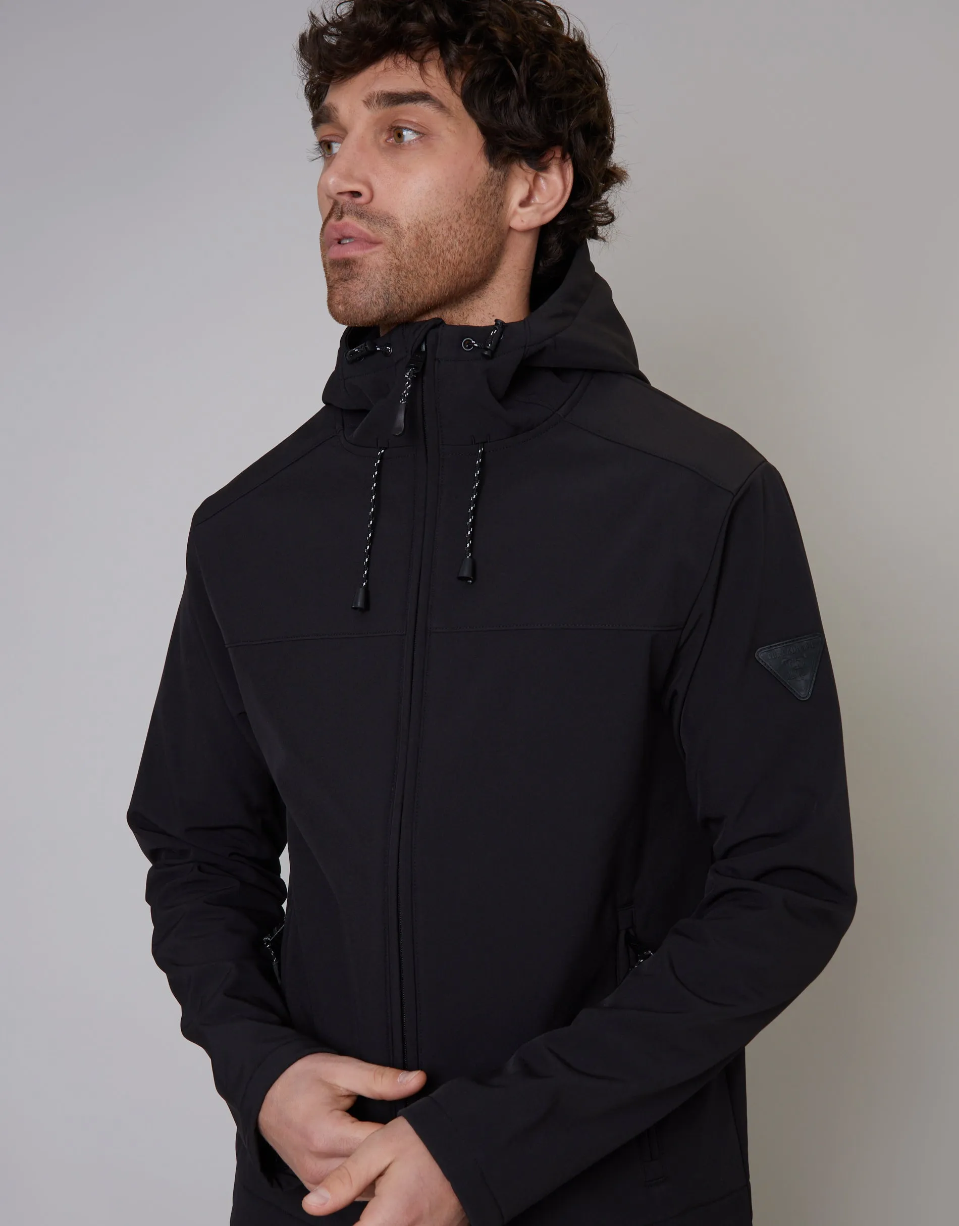 Men's Black Fleece Lined Hooded Jacket sold by Threadbare product image thumbnail 4