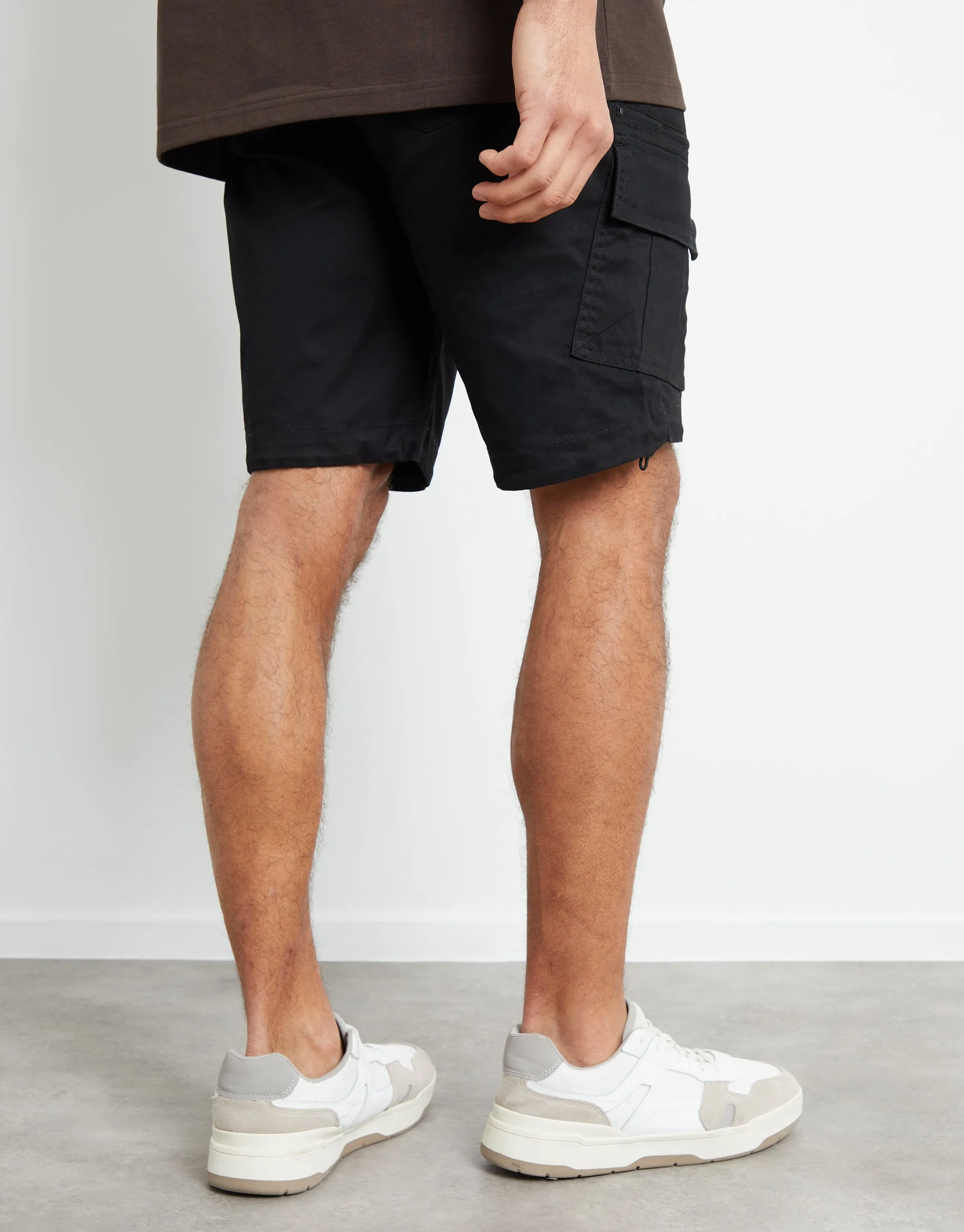 Threadbare Men's Black Utility Bungee Cargo Shorts sold by Threadbare product image thumbnail 2