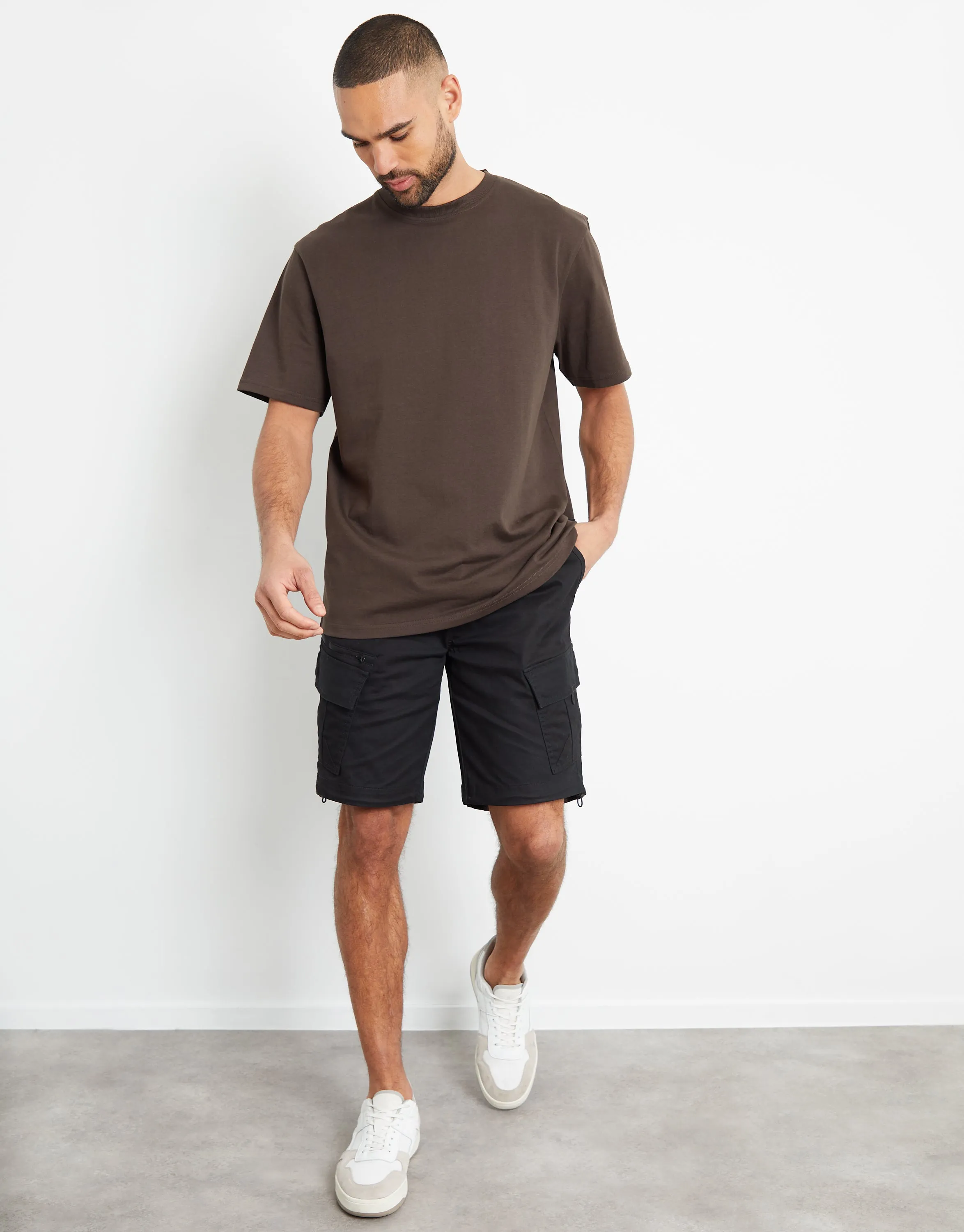 Threadbare Men's Black Utility Bungee Cargo Shorts sold by Threadbare product image thumbnail 5