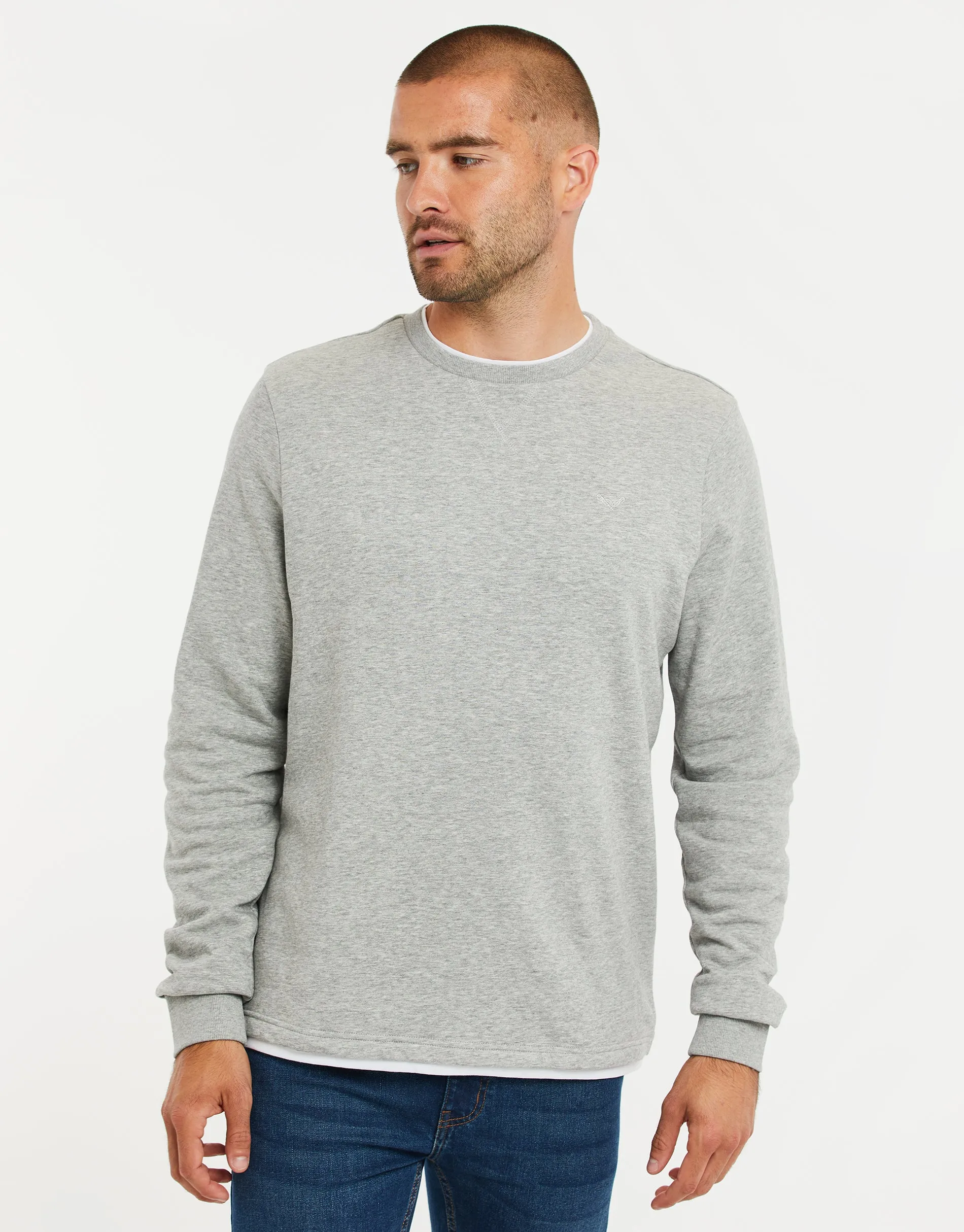 Men's Grey Mock T-Shirt Sweatshirt sold by Threadbare