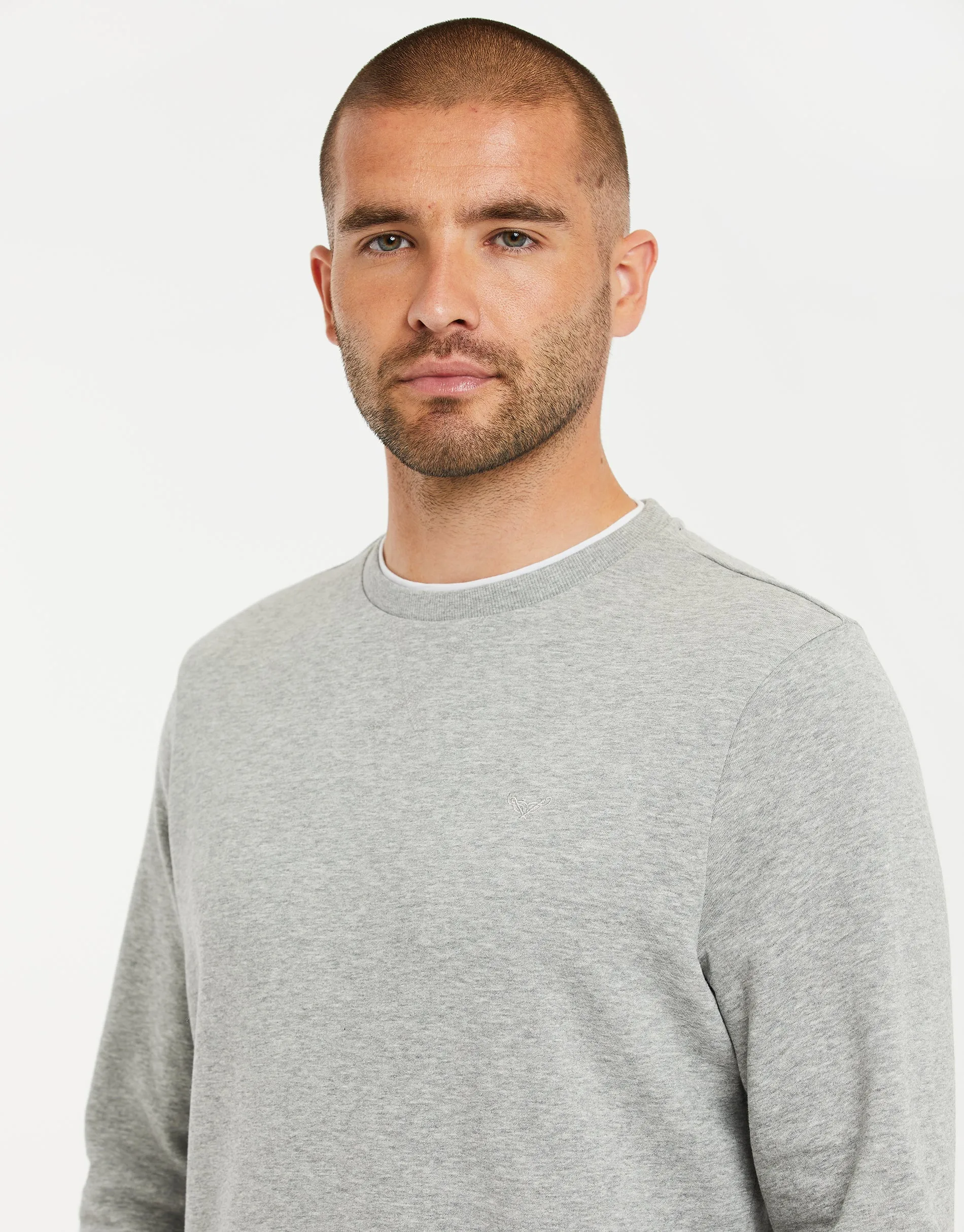 Men's Grey Mock T-Shirt Sweatshirt sold by Threadbare product image thumbnail 4