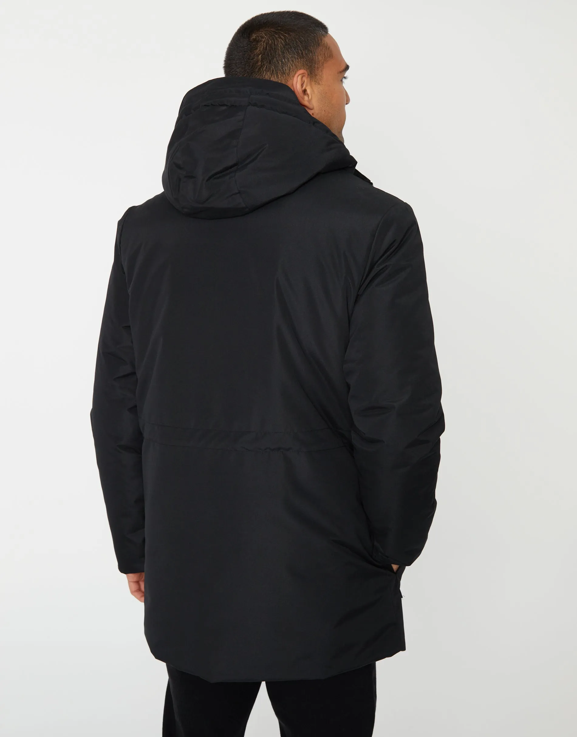 Men's Black Utility Hooded Jacket sold by Threadbare product image thumbnail 2