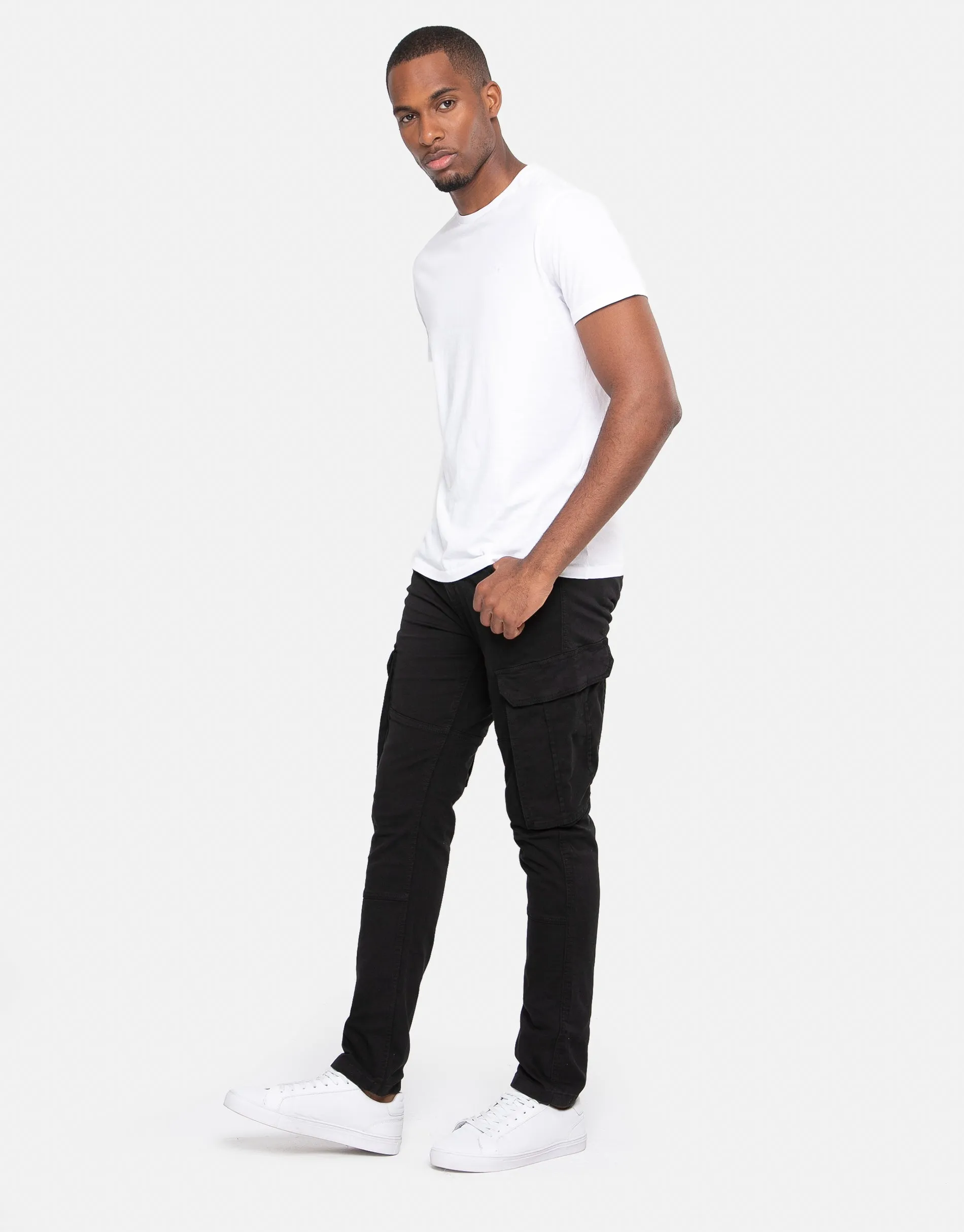Men's Black Cargo Trousers sold by Threadbare product image thumbnail 3