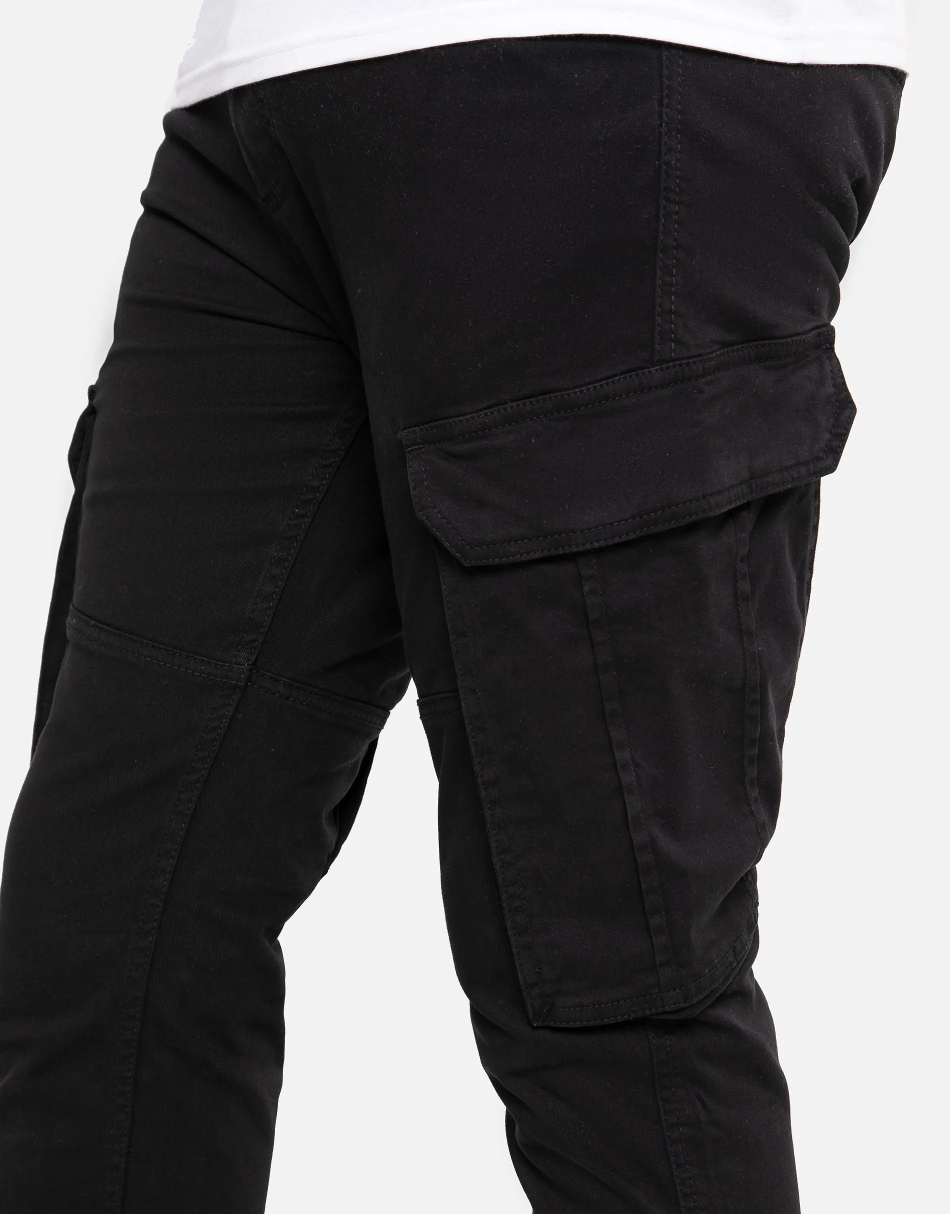 Men's Black Cargo Trousers sold by Threadbare product image thumbnail 4