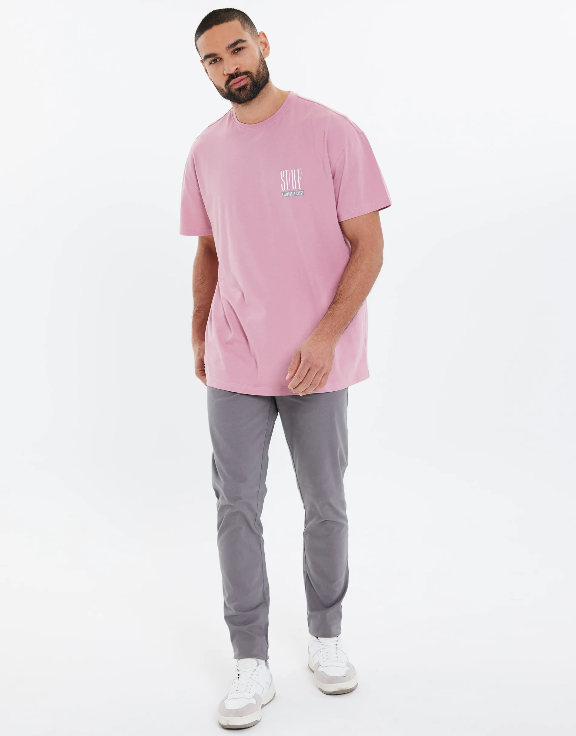 Men's Vintage Pink Surf Graphic Oversized T-Shirt sold by Threadbare product image thumbnail 3