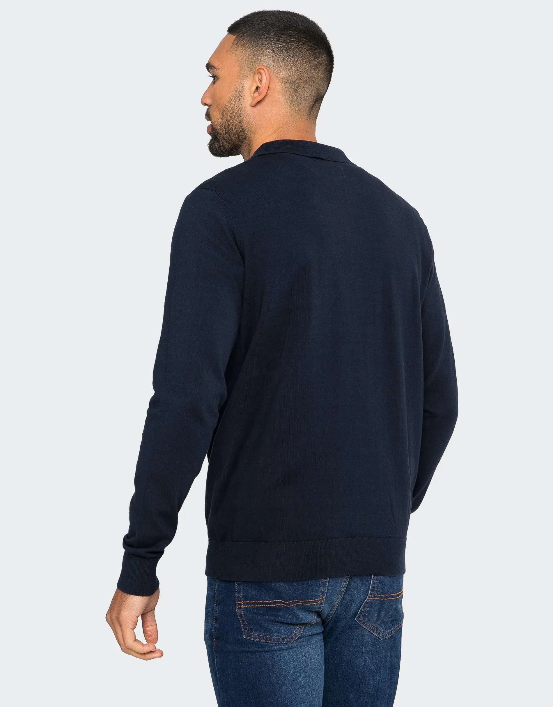 Men's Navy Polo Jumper sold by Threadbare product image thumbnail 2