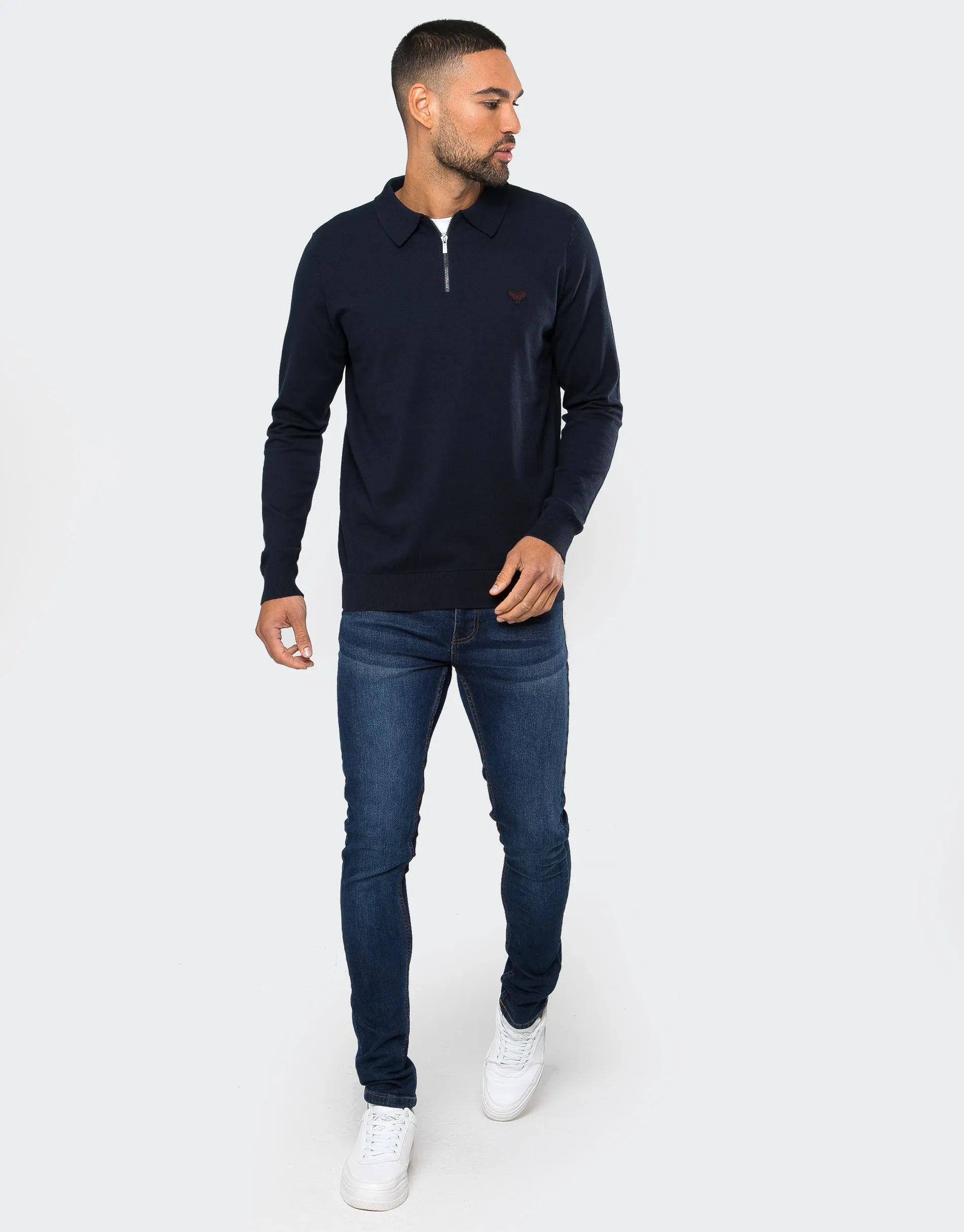 Men's Navy Polo Jumper sold by Threadbare product image thumbnail 3