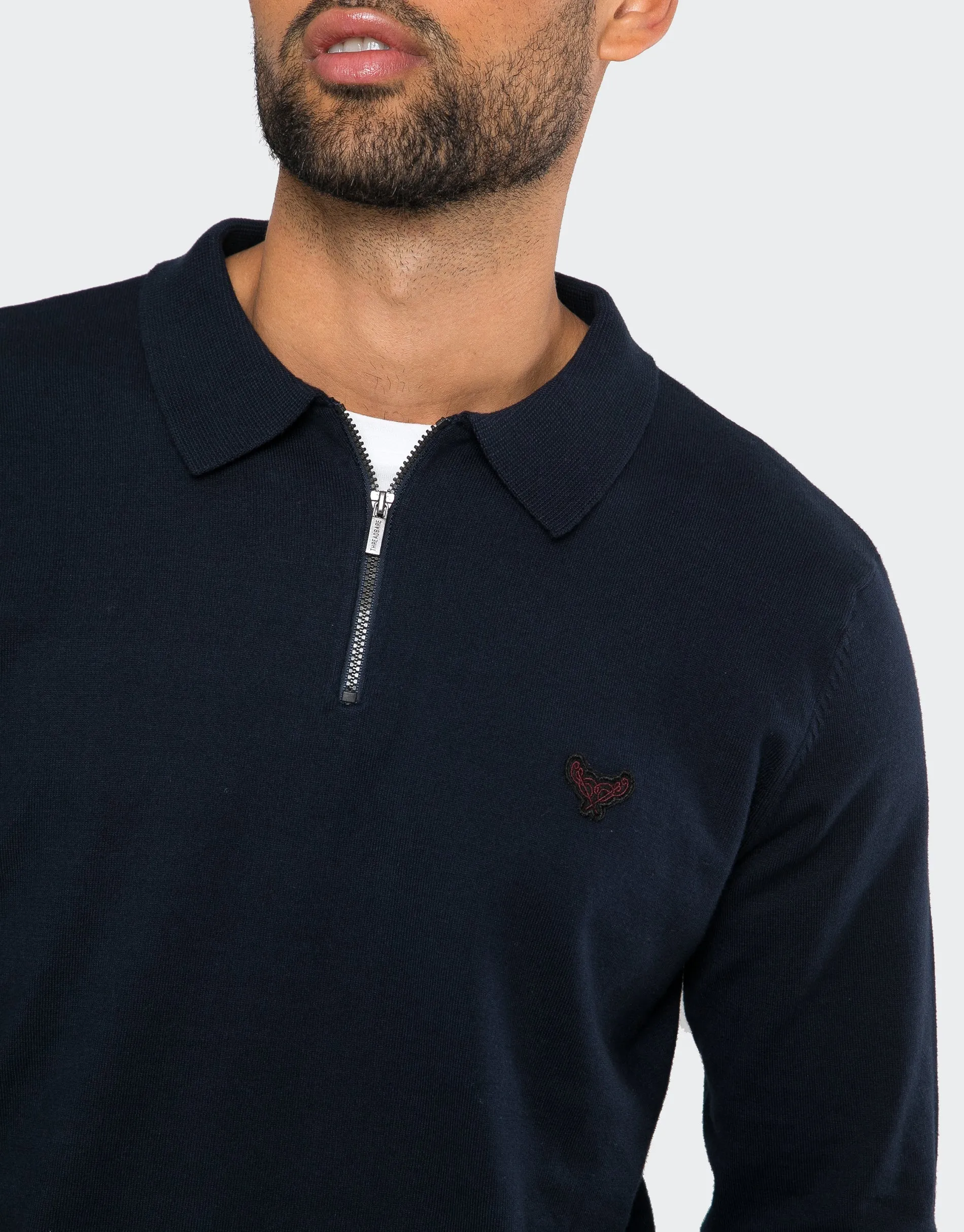 Men's Navy Polo Jumper sold by Threadbare product image thumbnail 4