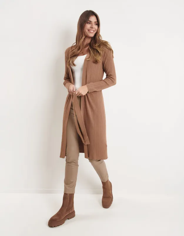 Women's Brown Longline Cardigan sold by Threadbare