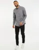 Threadbare Men's Slate GreyCotton Long Sleeve Slim Fit Shirt sold by Threadbare