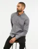 Threadbare Men's Slate GreyCotton Long Sleeve Slim Fit Shirt sold by Threadbare