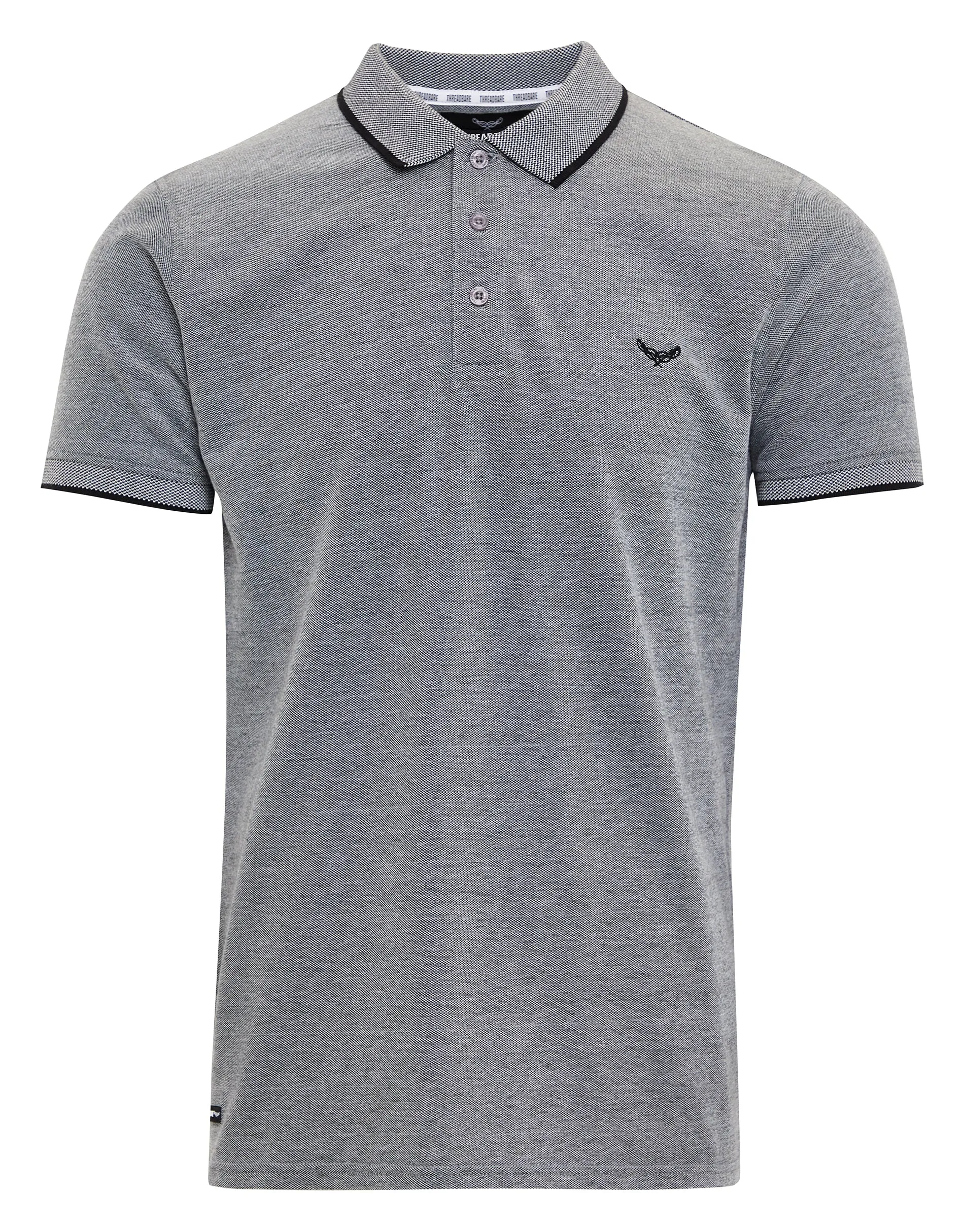 Men's Grey Marl Pique Classic Polo Shirt sold by Threadbare product image thumbnail 5