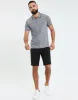 Men's Grey Marl Pique Classic Polo Shirt sold by Threadbare