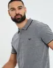 Men's Grey Marl Pique Classic Polo Shirt sold by Threadbare