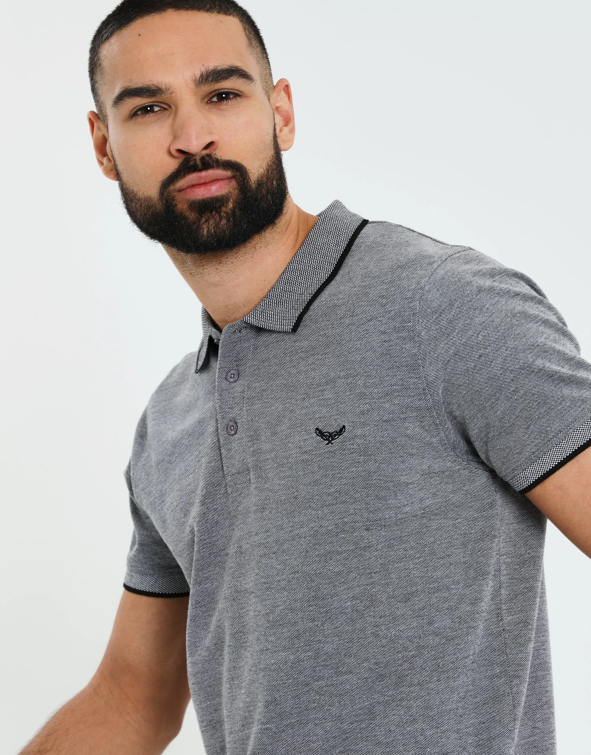 Men's Grey Marl Pique Classic Polo Shirt sold by Threadbare product image thumbnail 4