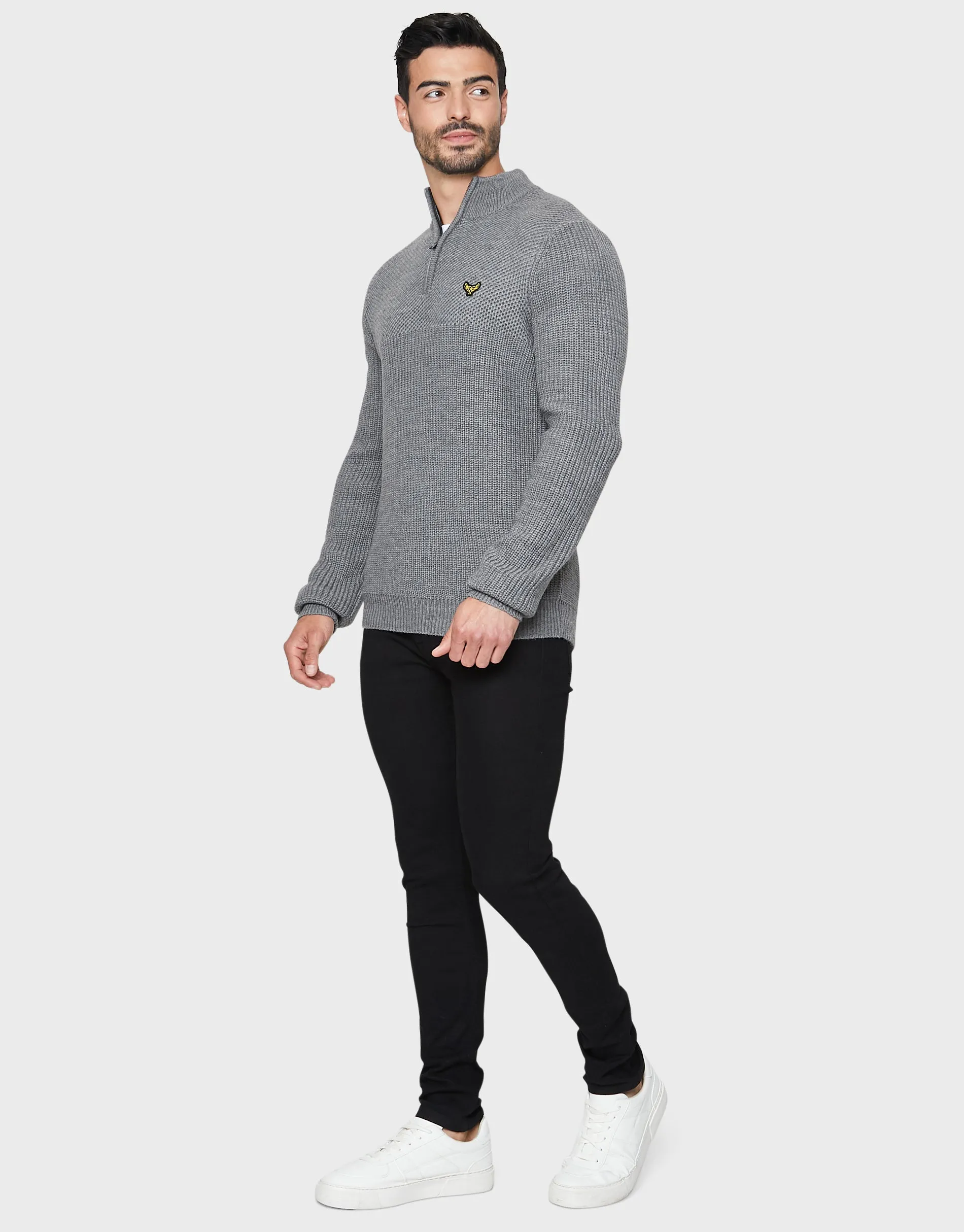 Men's Grey Quarter Zip Jumper sold by Threadbare product image thumbnail 3