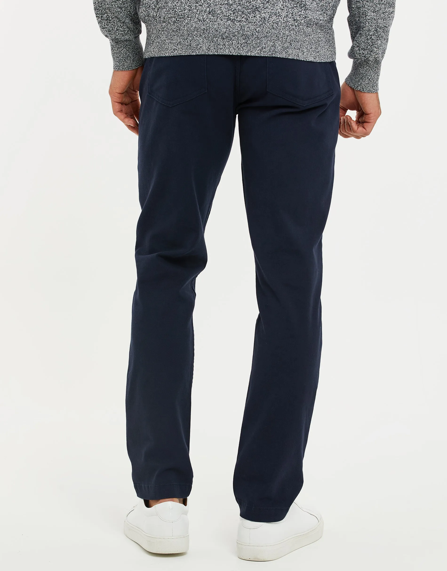 Men's Navy Belted Chino Trousers sold by Threadbare product image thumbnail 2