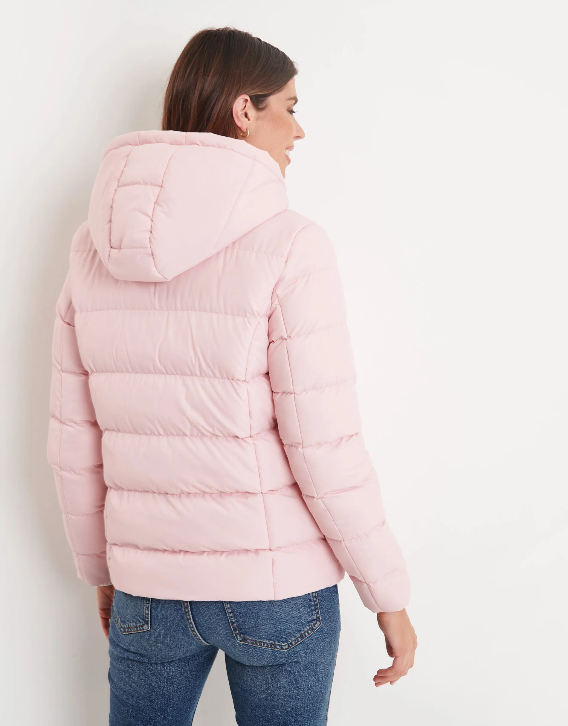 Women's Pink Hooded Puffer Jacket sold by Threadbare product image thumbnail 2
