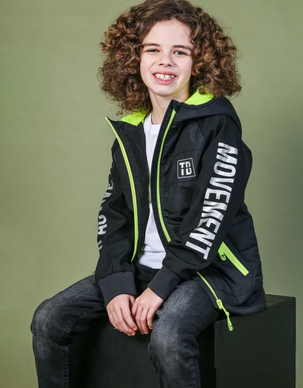 Boys' Black Printed Jacket sold by Threadbare