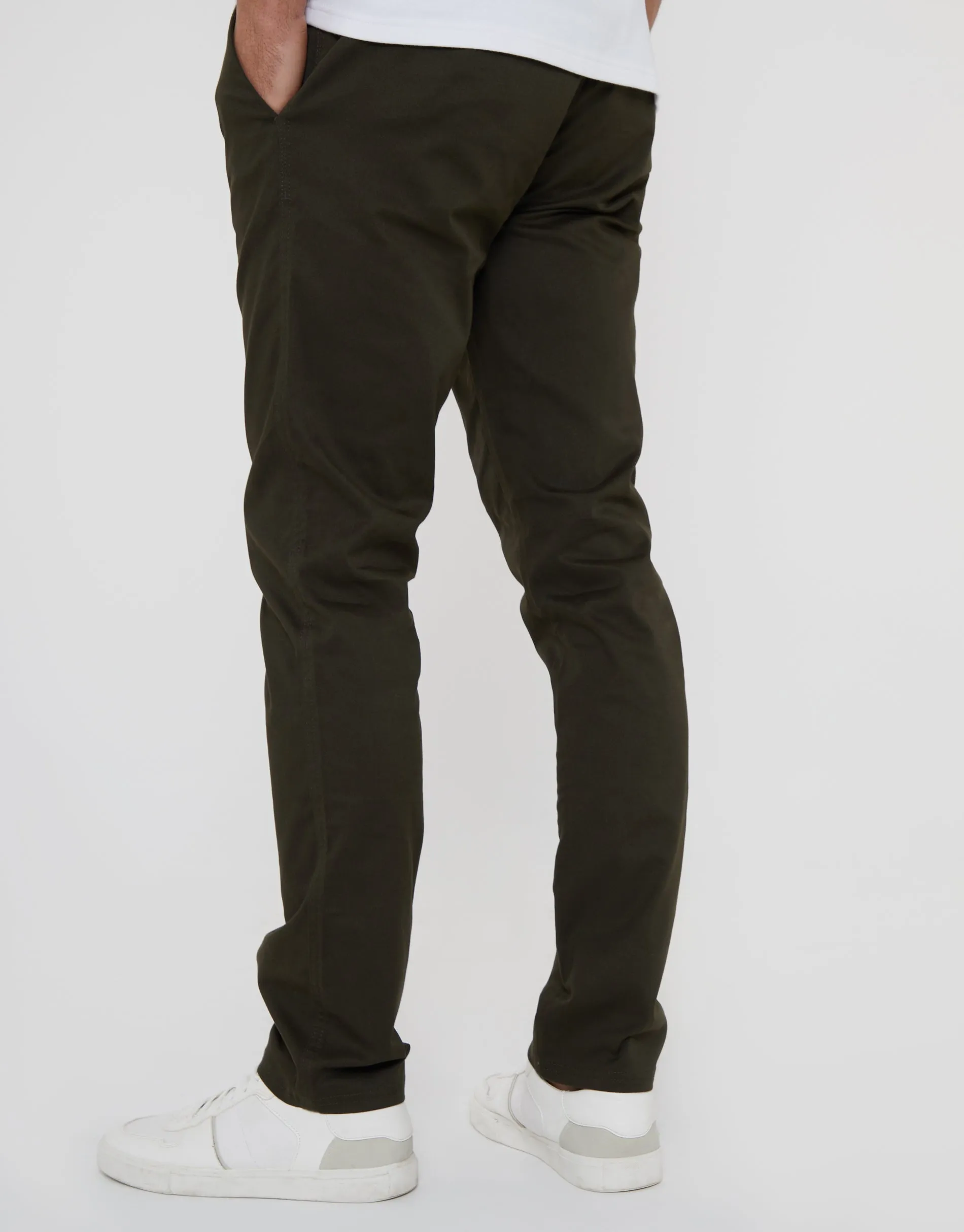 Forest Green Slim Fit Chino Trousers sold by Threadbare product image thumbnail 2