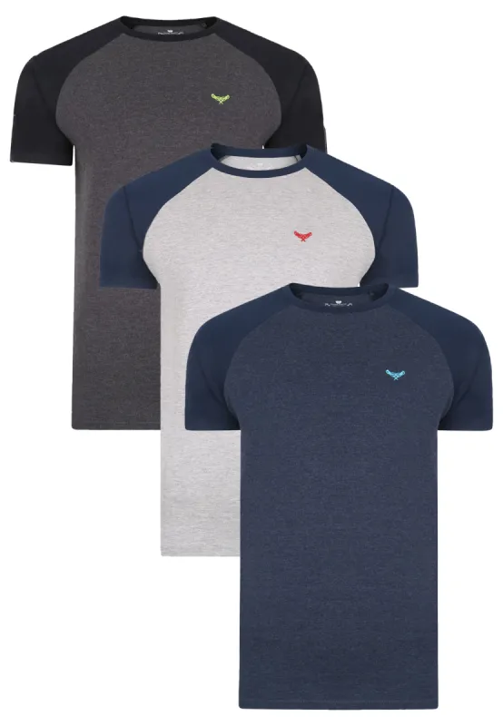 Men's Dark Mix Cotton Rich T-Shirts (3 Pack) made by Threadbare