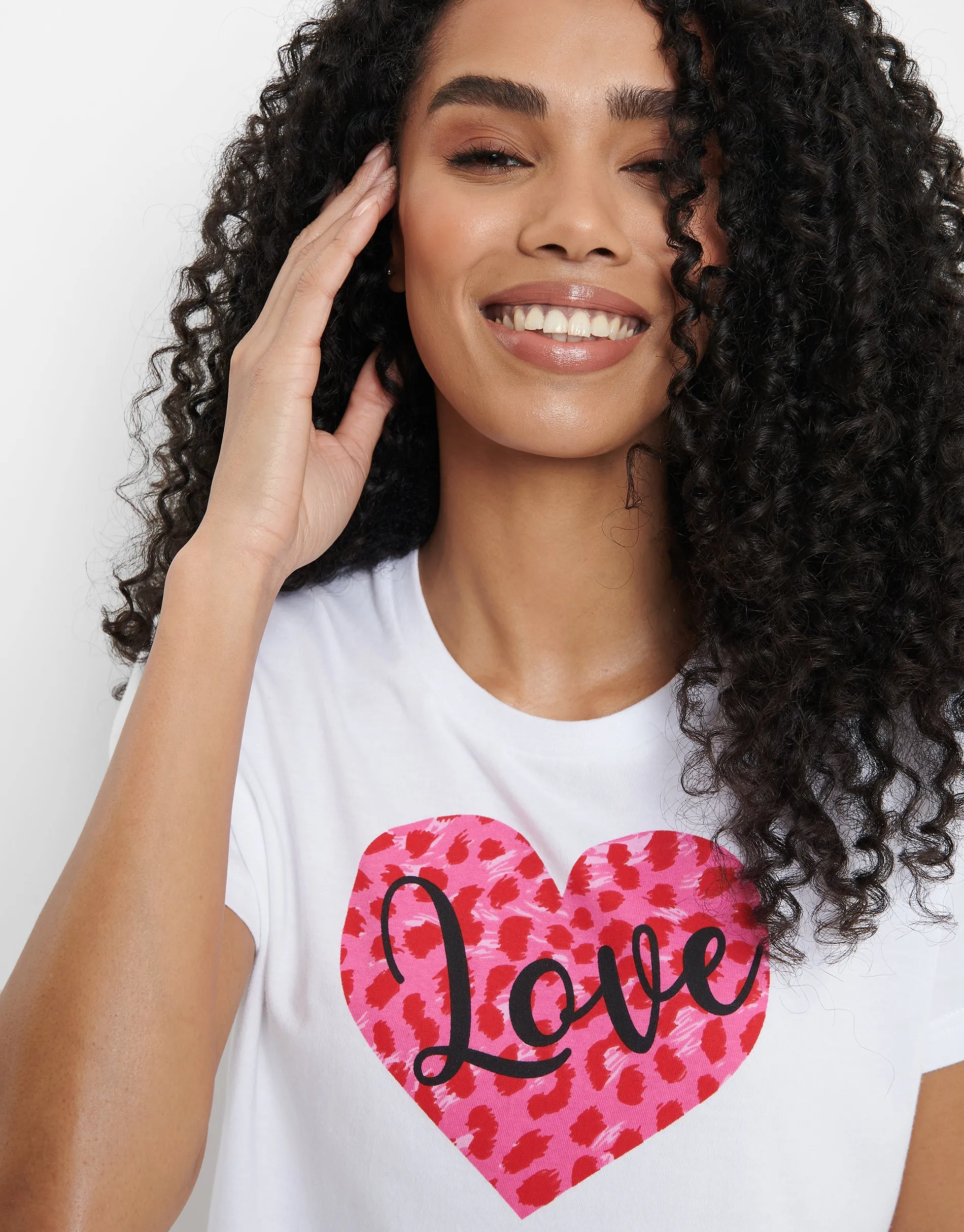 Women's White Heart Pyjamas (2 Piece Set) sold by Threadbare product image thumbnail 5