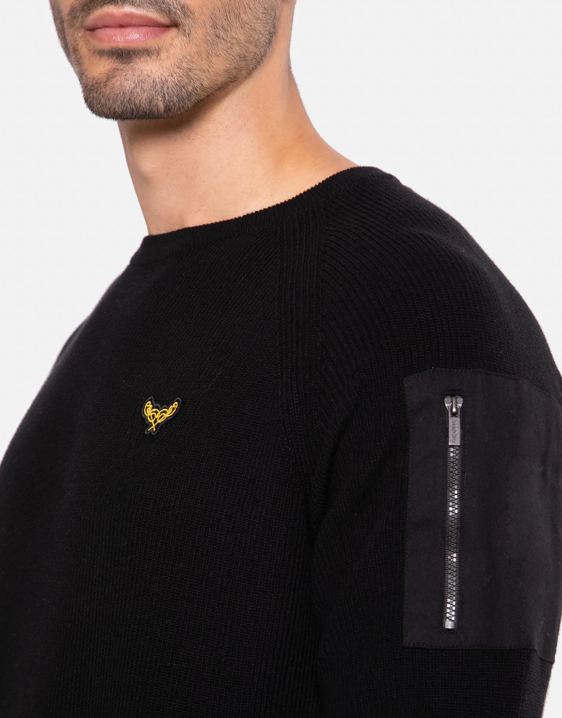 Men's Black Crew Neck Jumper sold by Threadbare product image thumbnail 4