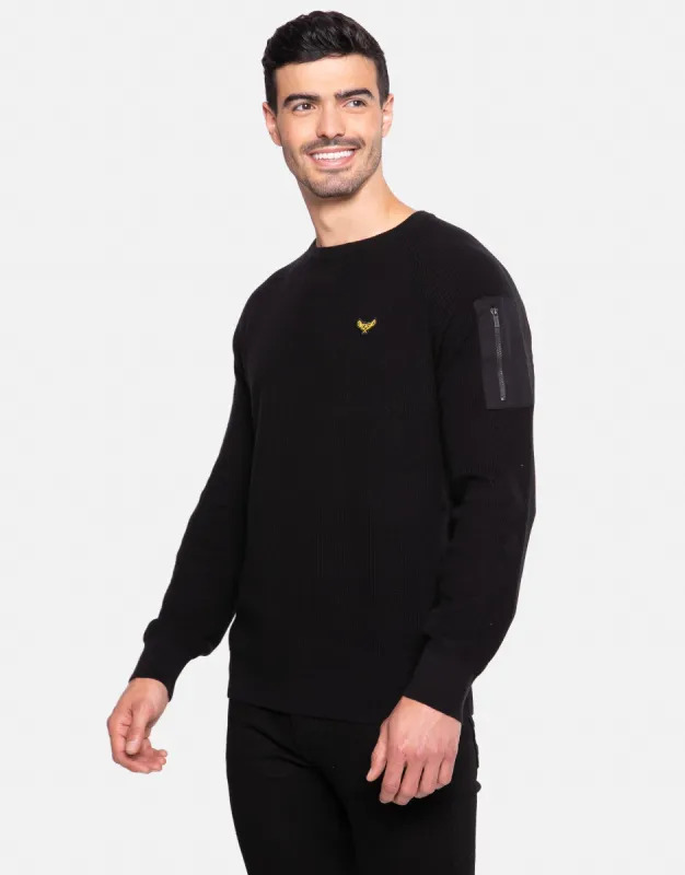 Men's Black Crew Neck Jumper sold by Threadbare