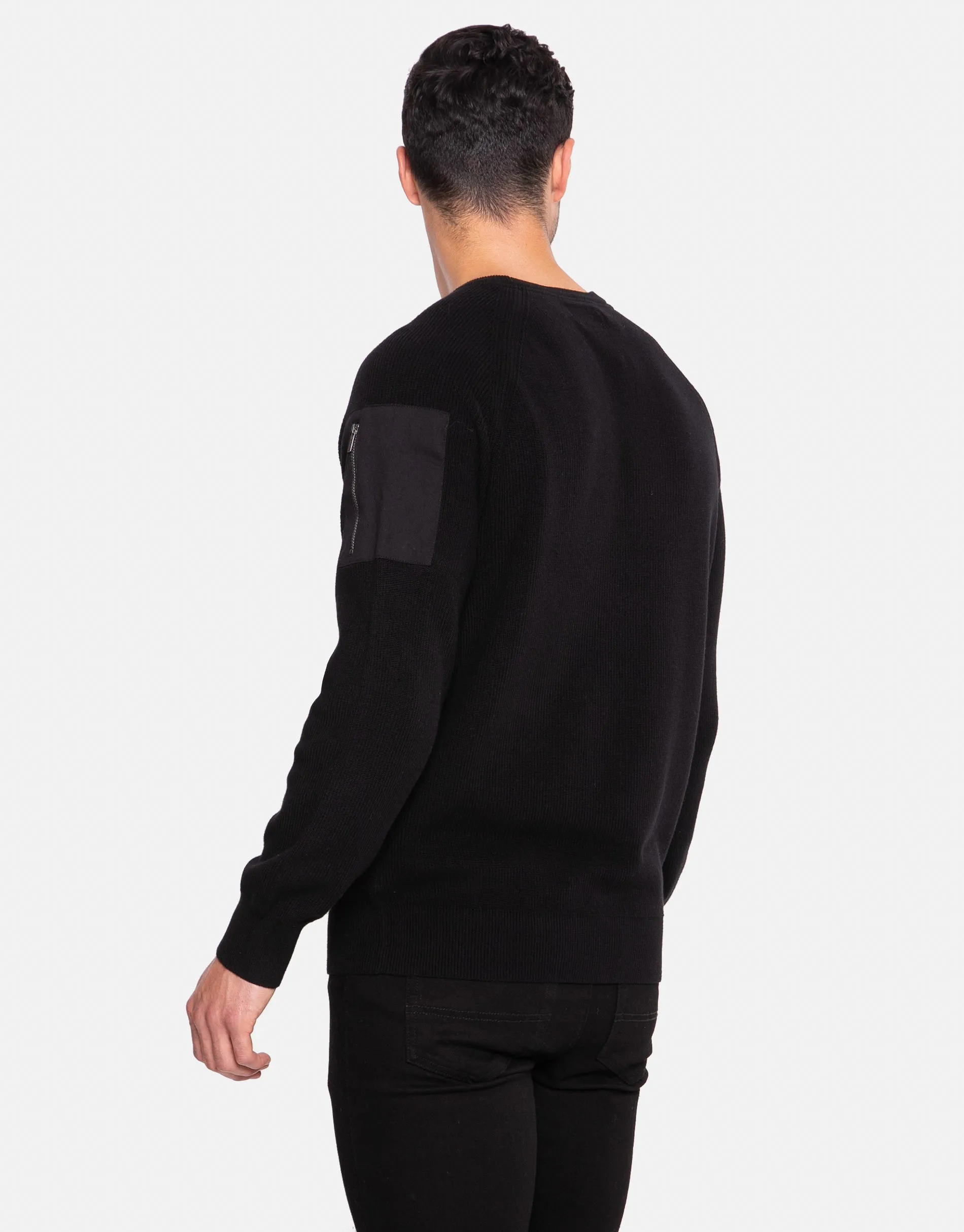 Men's Black Crew Neck Jumper sold by Threadbare product image thumbnail 2