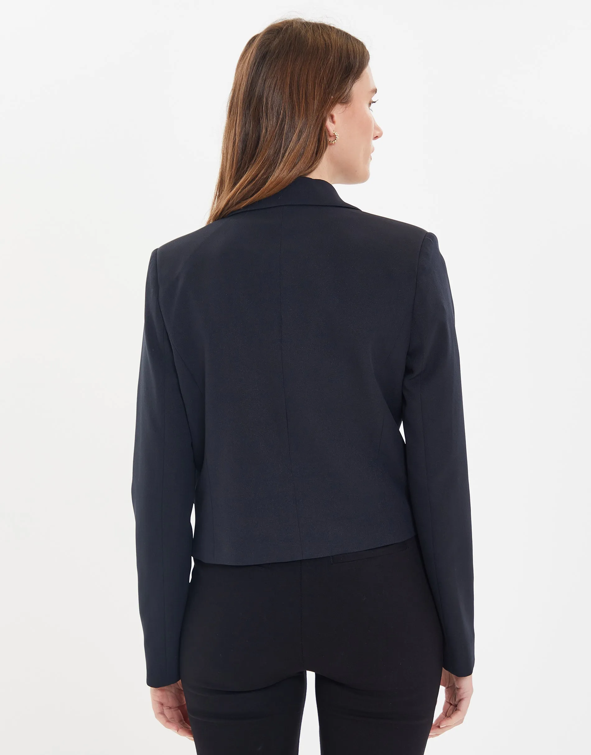 Women's Black Cropped Blazer sold by Threadbare product image thumbnail 2