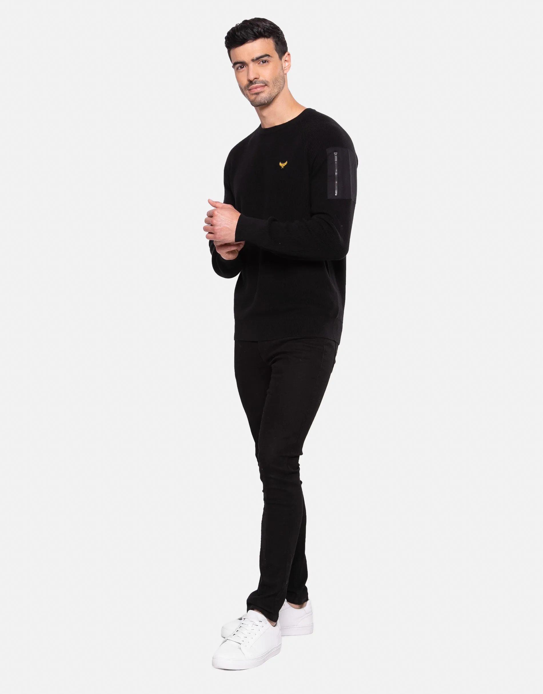 Men's Black Crew Neck Jumper sold by Threadbare product image thumbnail 3