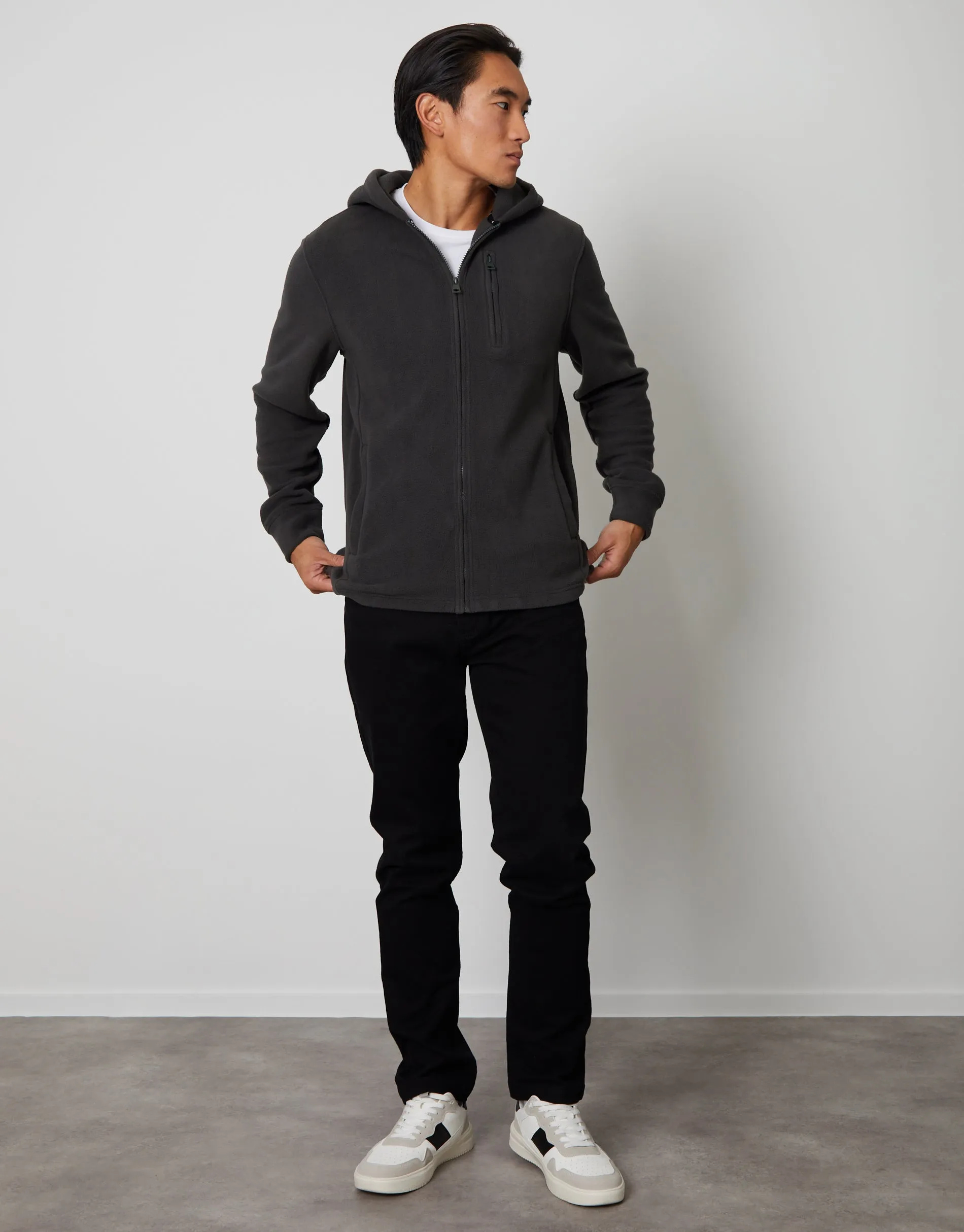 Men's Slate Fitness Fleece Zip-Through Hoodie sold by Threadbare product image thumbnail 3