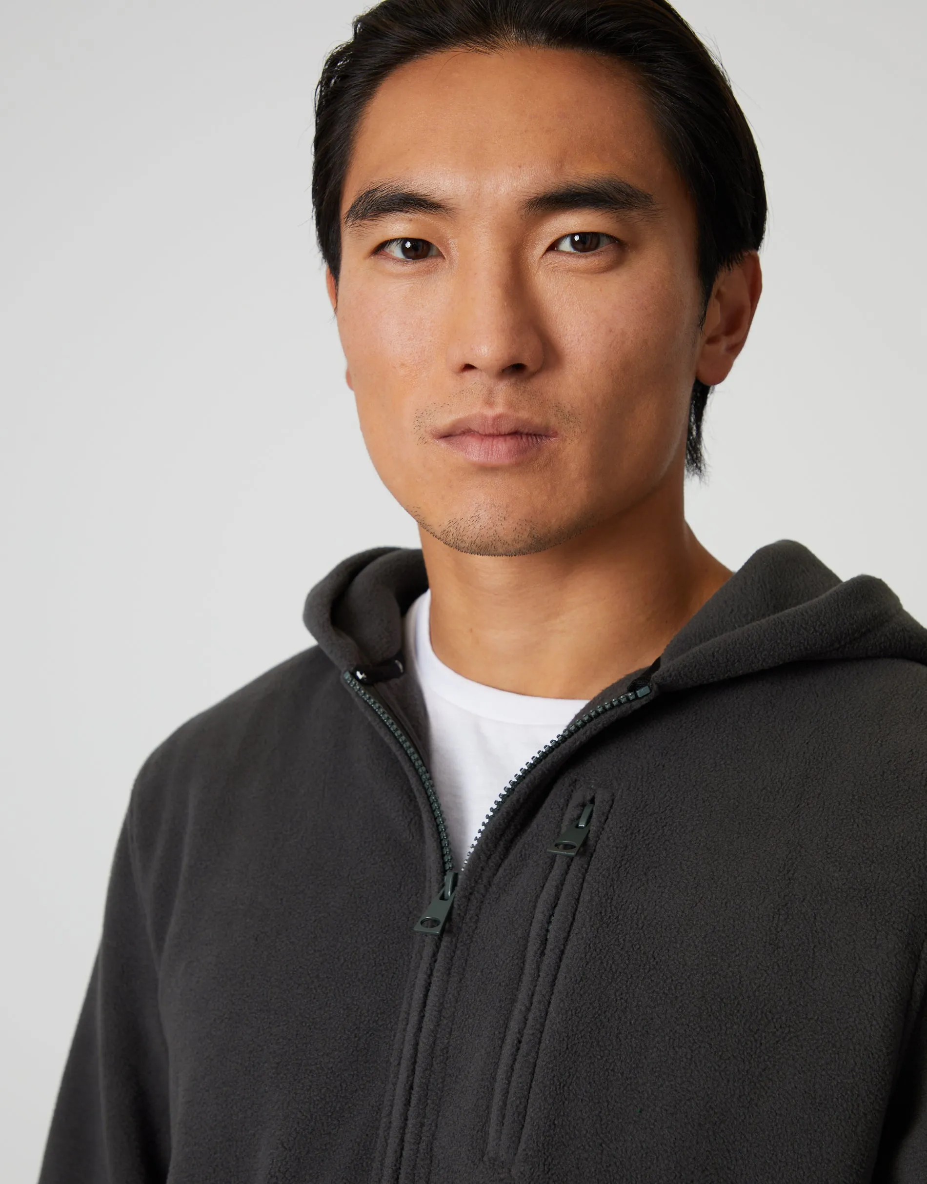 Men's Slate Fitness Fleece Zip-Through Hoodie sold by Threadbare product image thumbnail 4