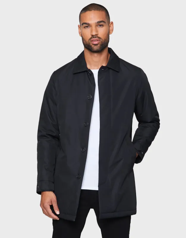Black Collared Coat sold by Threadbare