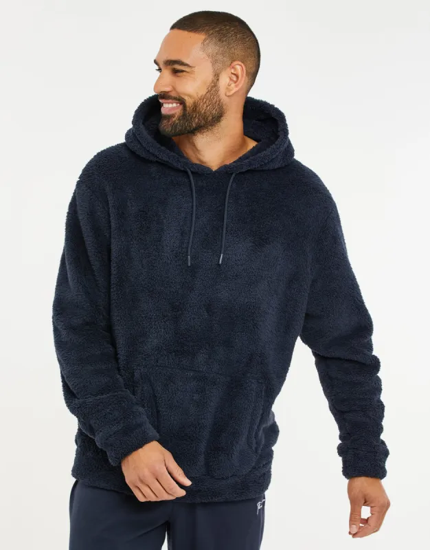 Navy Borg Lounge Hoodie sold by Threadbare