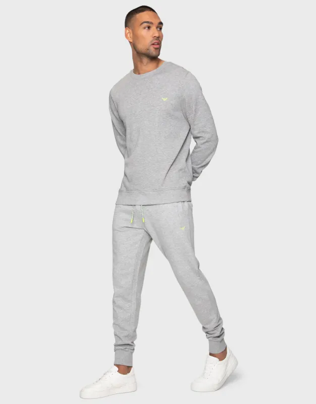 Men's Light Grey Marl Sweatshirt & Jogger Co-ord (2-Piece Set) sold by Threadbare