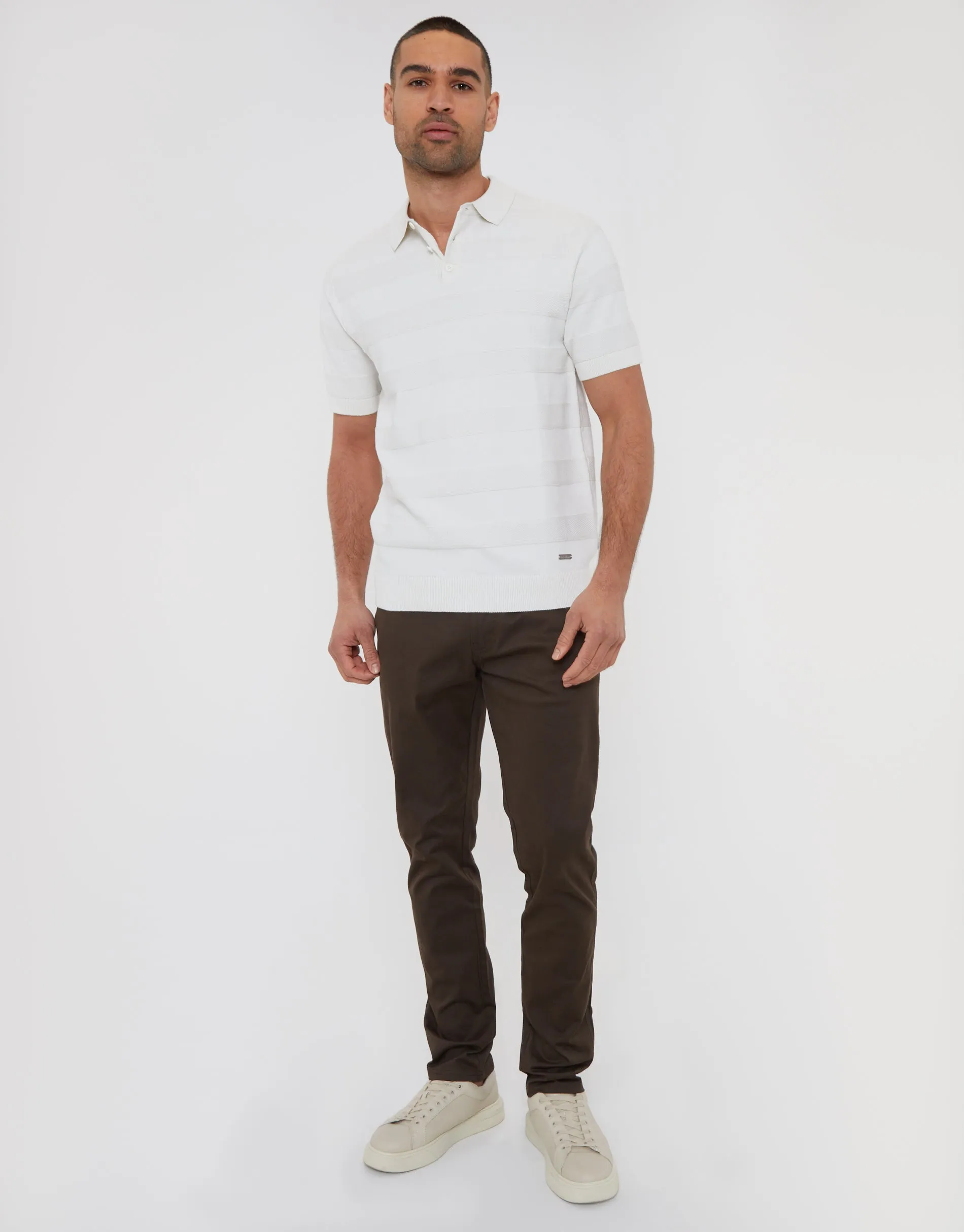 Brown Slim Fit Chino Trousers sold by Threadbare product image thumbnail 3