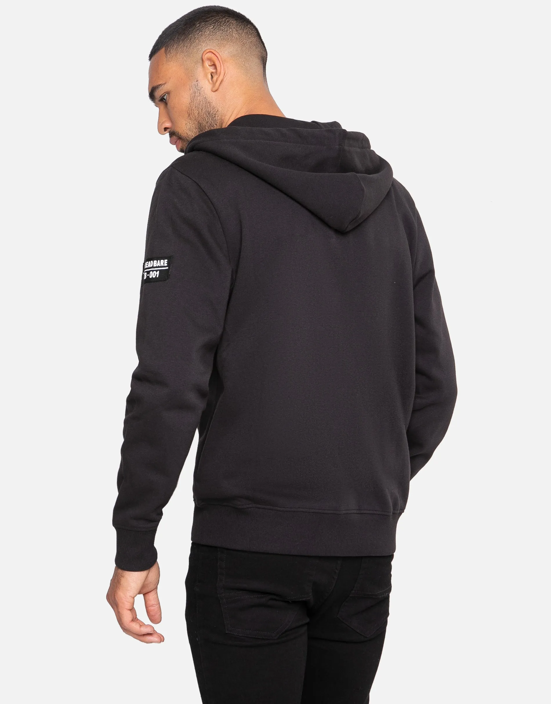 Men's Black Zip-Through Hoodie sold by Threadbare product image thumbnail 2