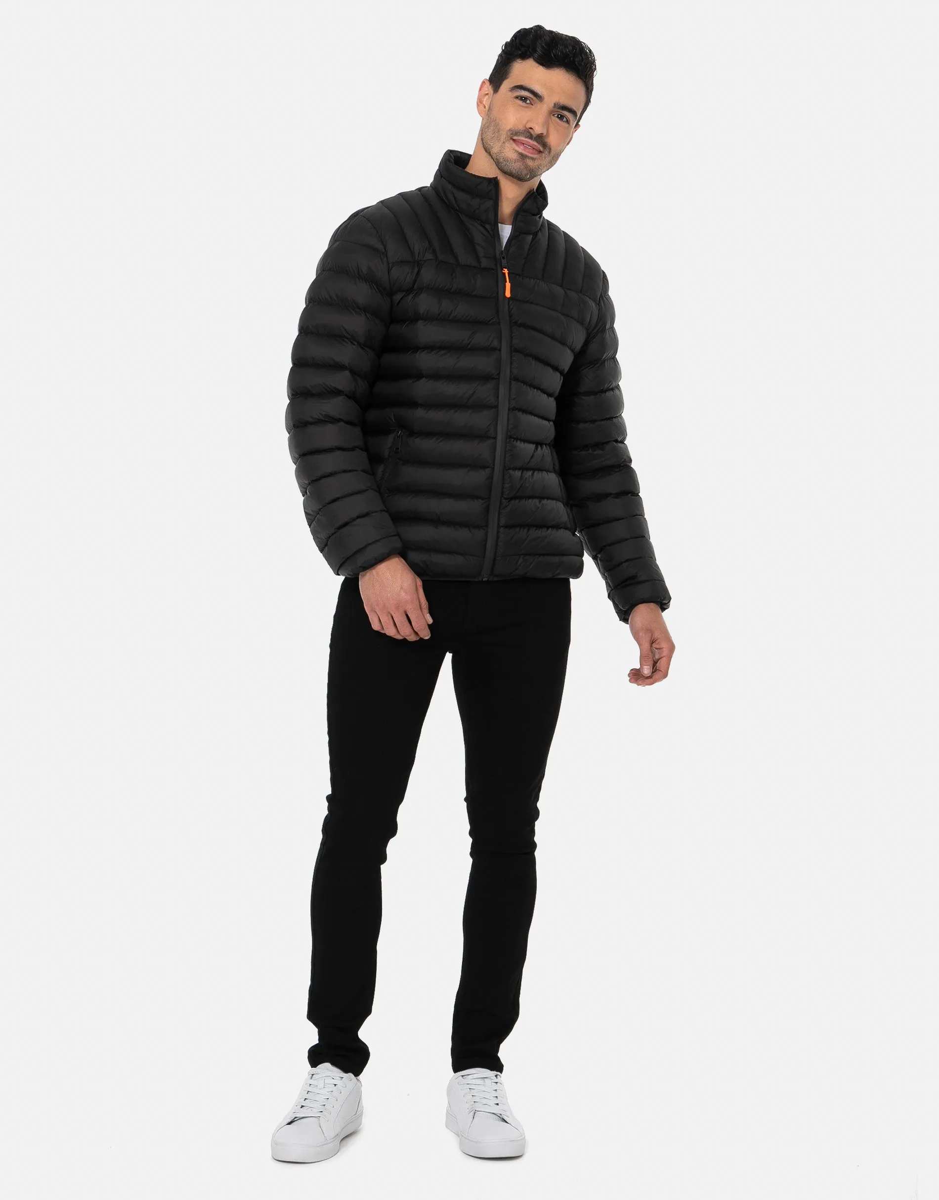 Men's Black Lightweight Puffer Jacket sold by Threadbare product image thumbnail 3