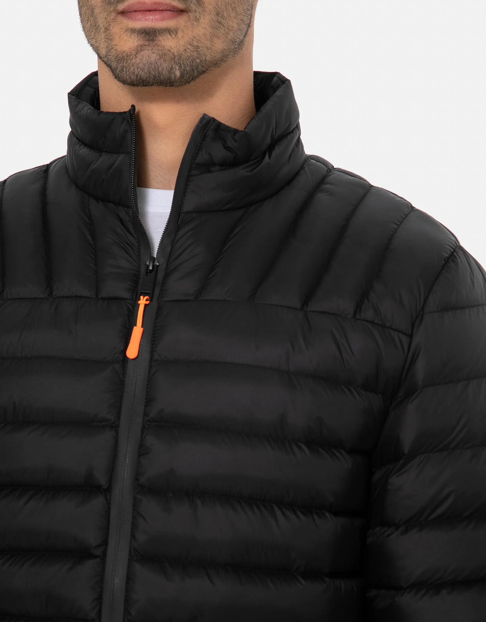 Men's Black Lightweight Puffer Jacket sold by Threadbare product image thumbnail 4
