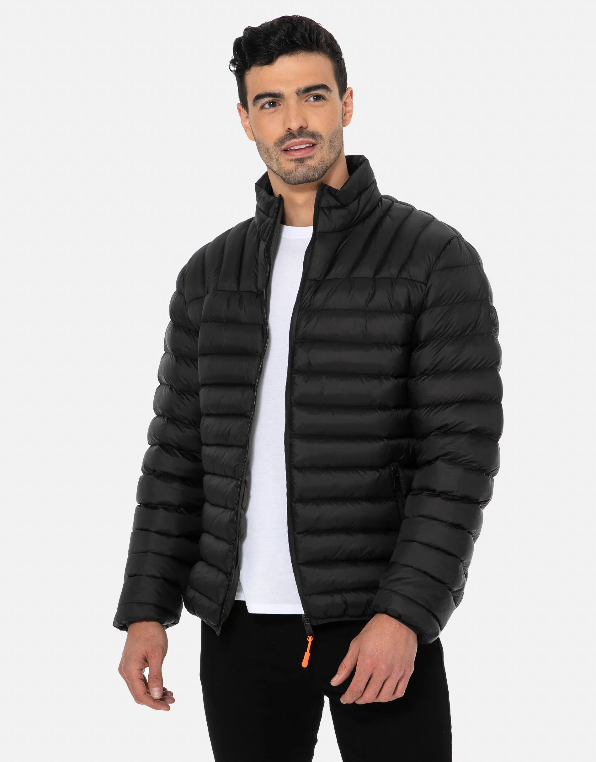 Men's Black Lightweight Puffer Jacket sold by Threadbare