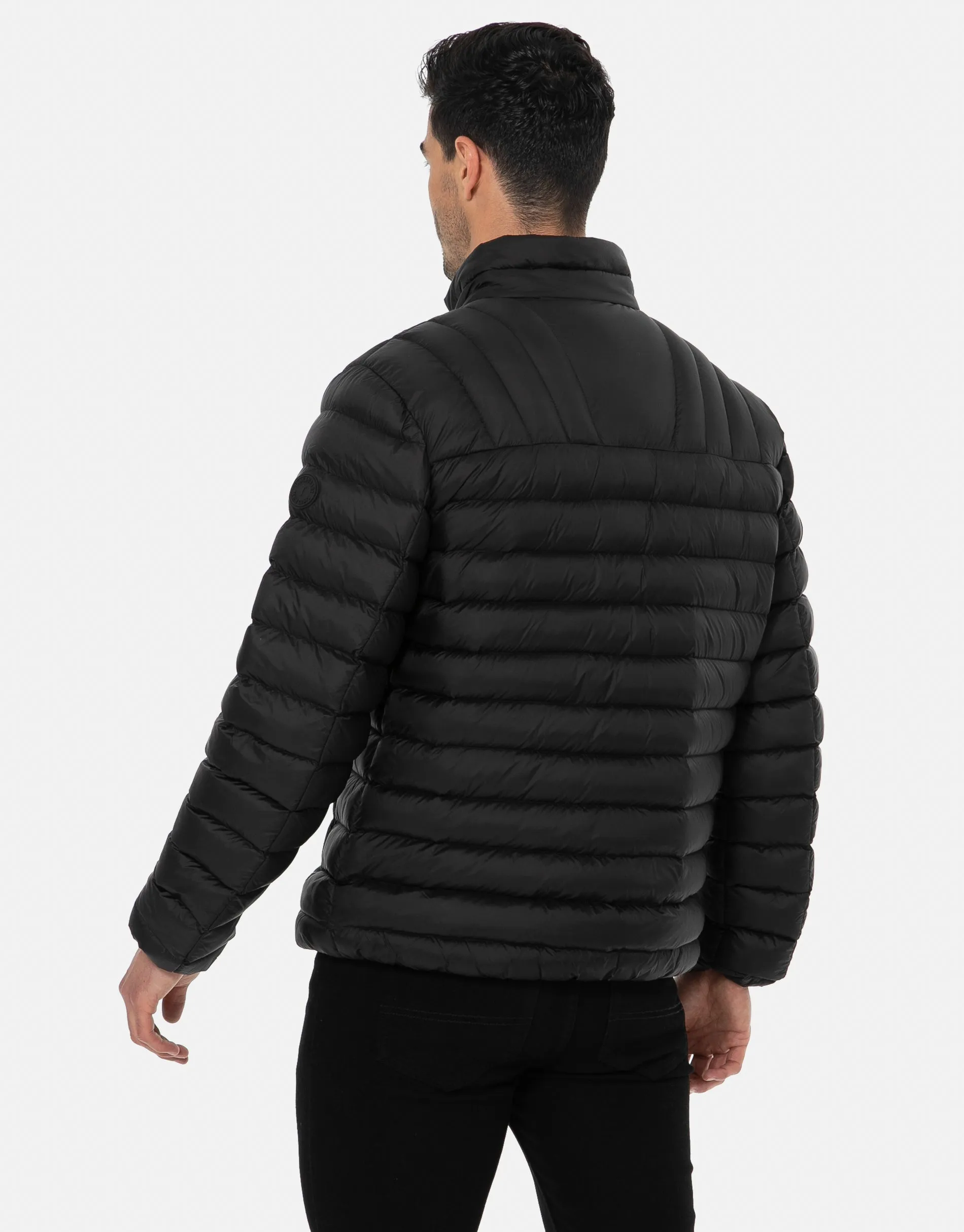 Men's Black Lightweight Puffer Jacket sold by Threadbare product image thumbnail 2