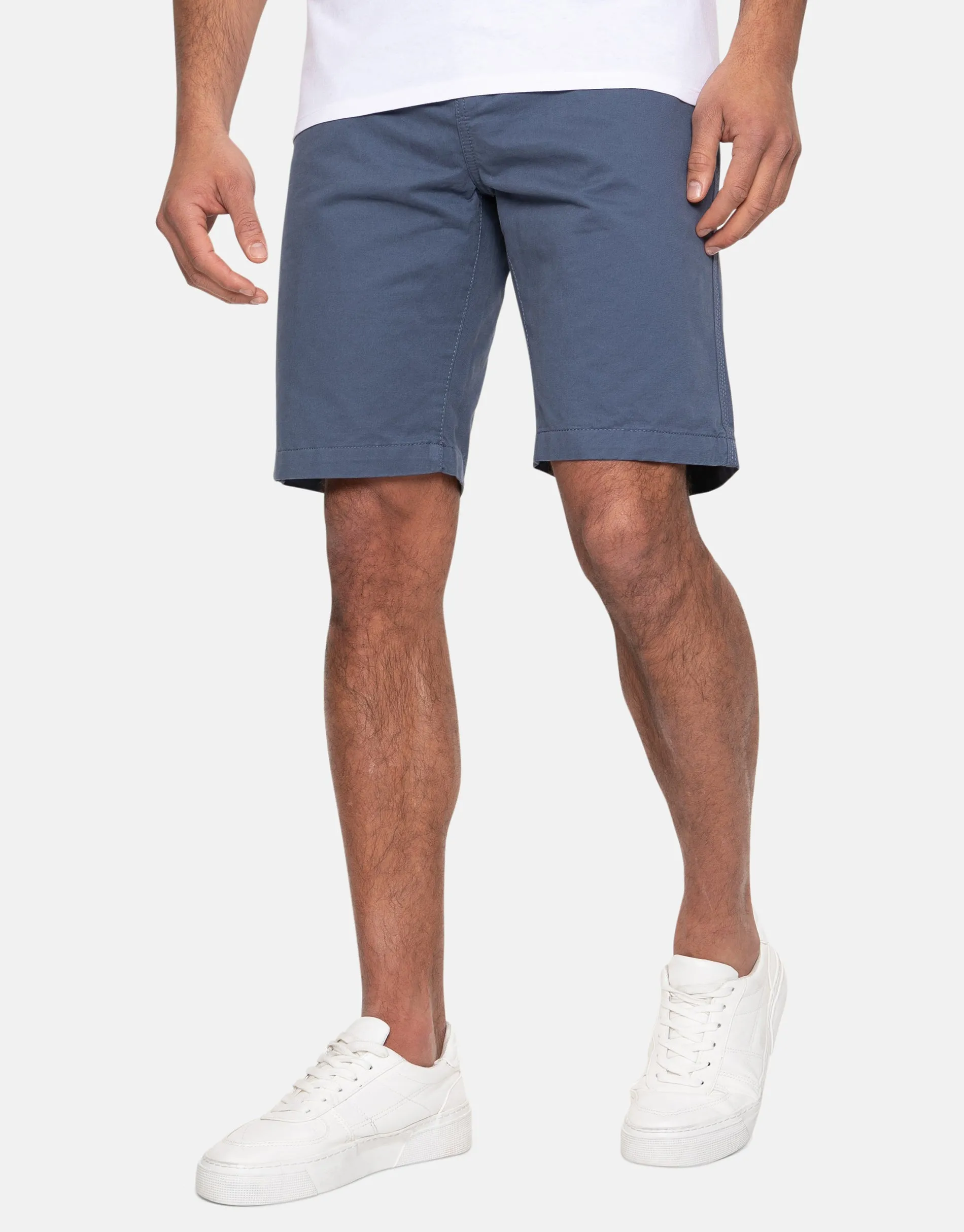 Men's Misty Blue Cotton Chino Shorts sold by Threadbare