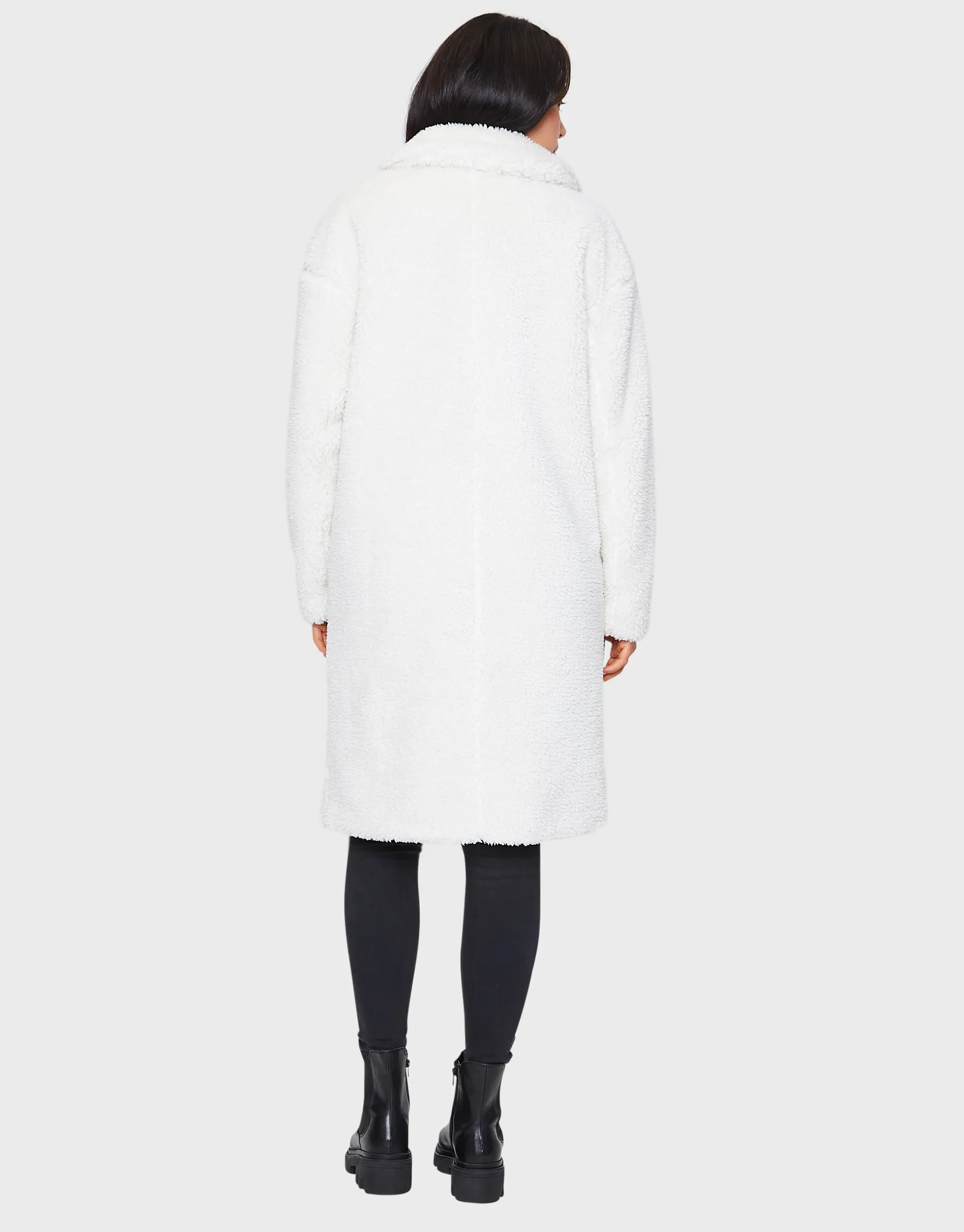 Women's Cream Faux Borg Coat sold by Threadbare product image thumbnail 2